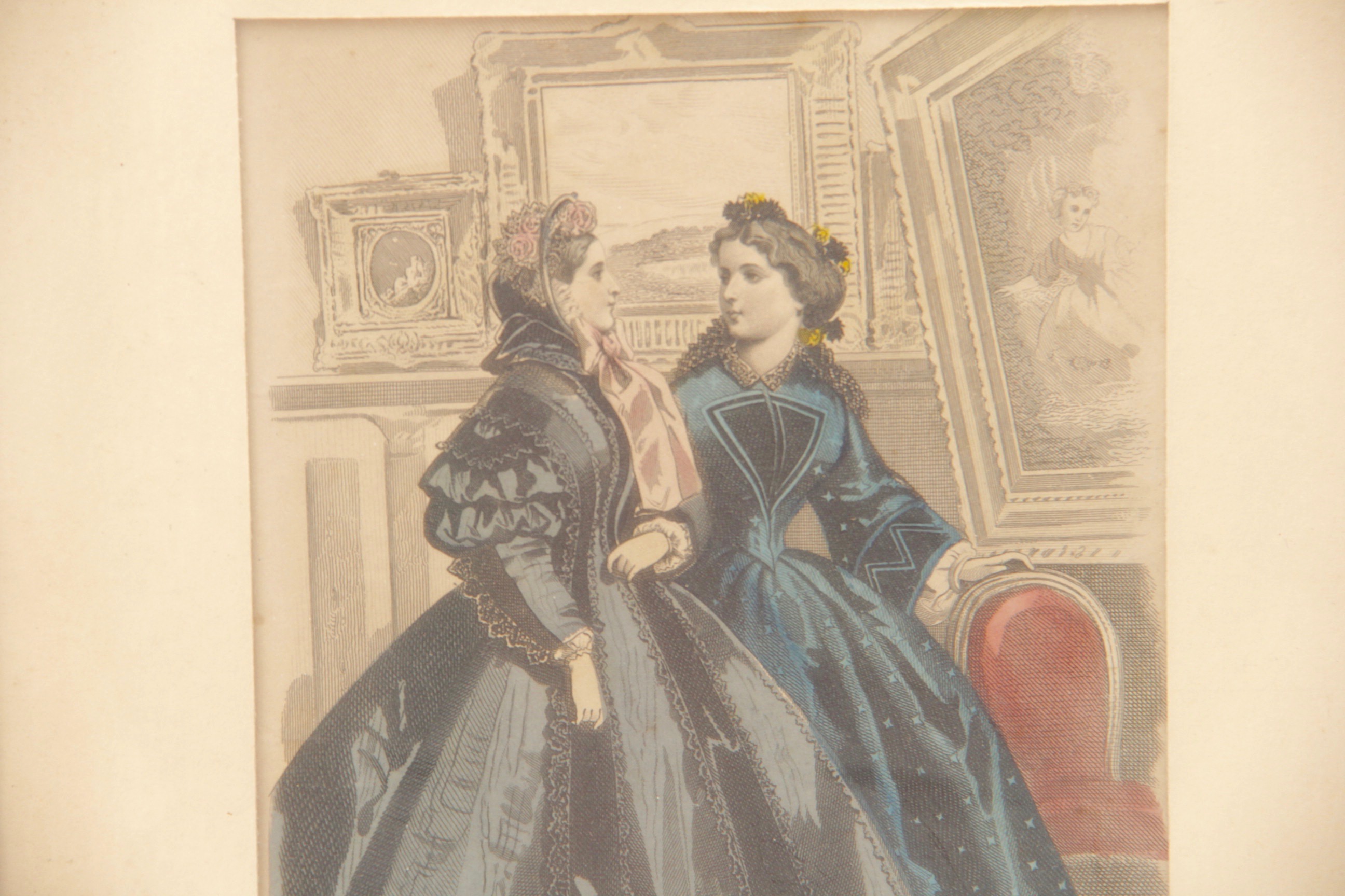 Framed Hand Colored Engravings "Les Modes Parisiennes" After Illman Brothers