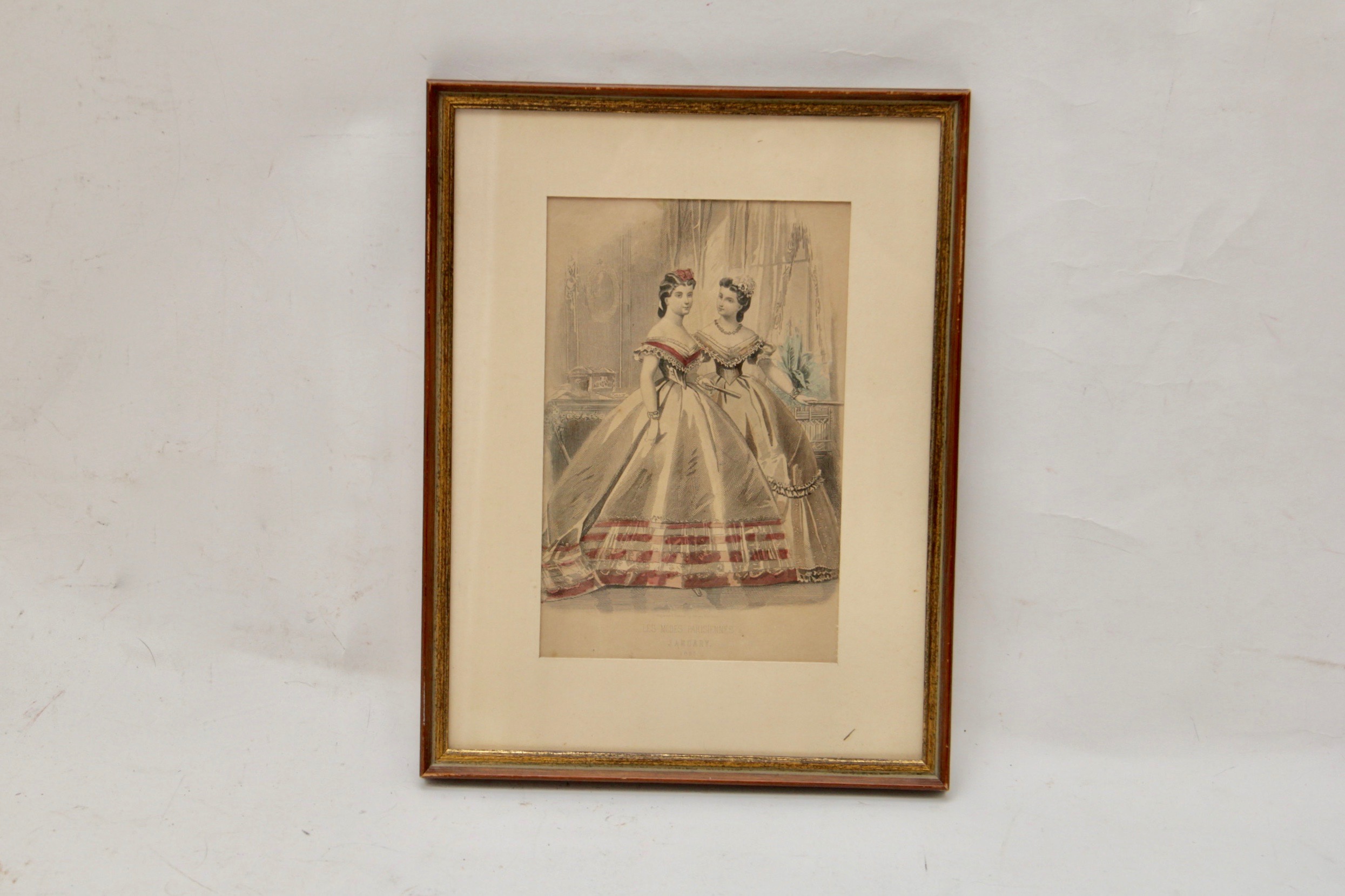 Framed Hand Colored Engravings "Les Modes Parisiennes" After Illman Brothers
