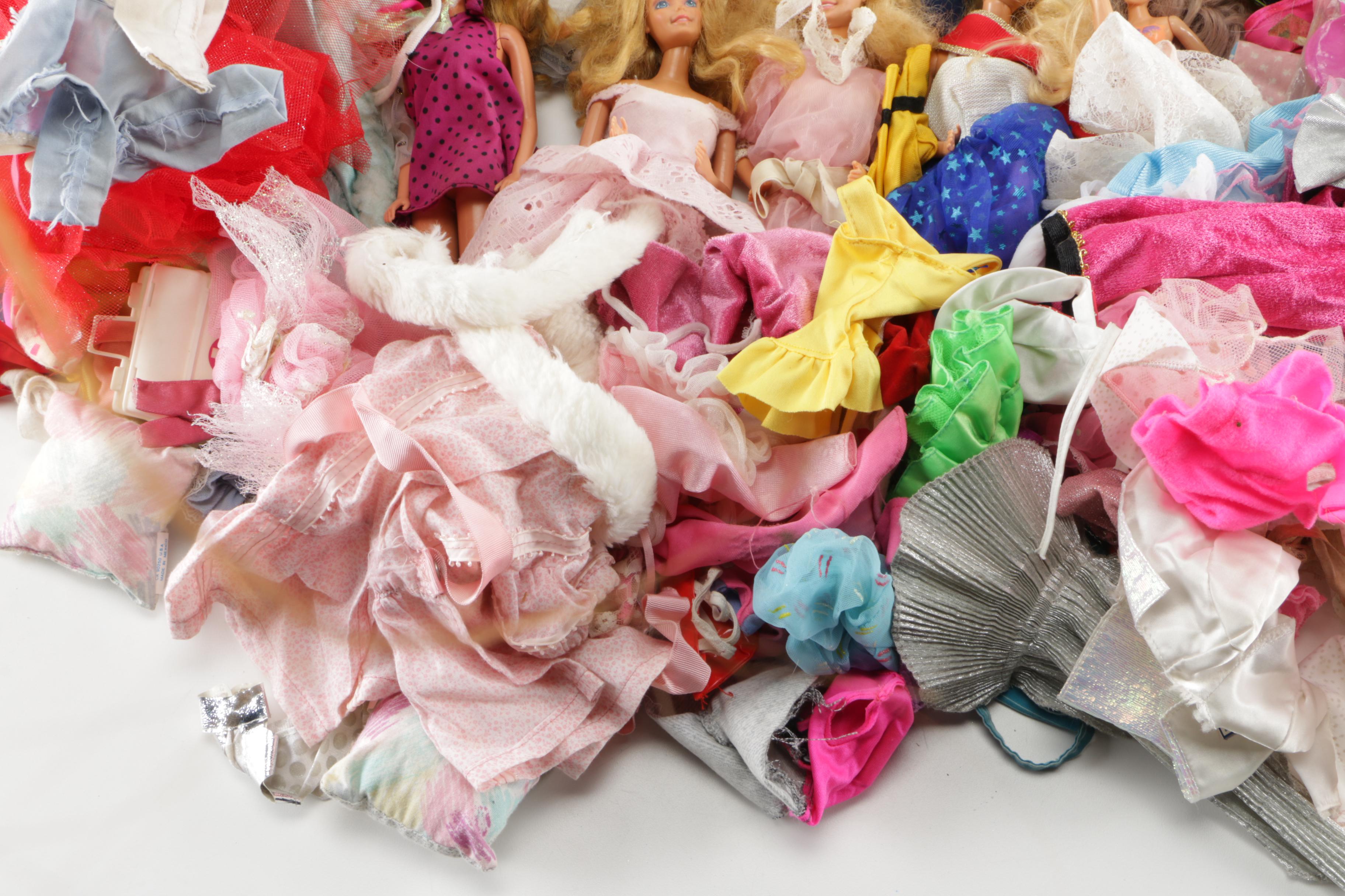 Assortment of Circa 1960s Barbies With Vintage Accessories
