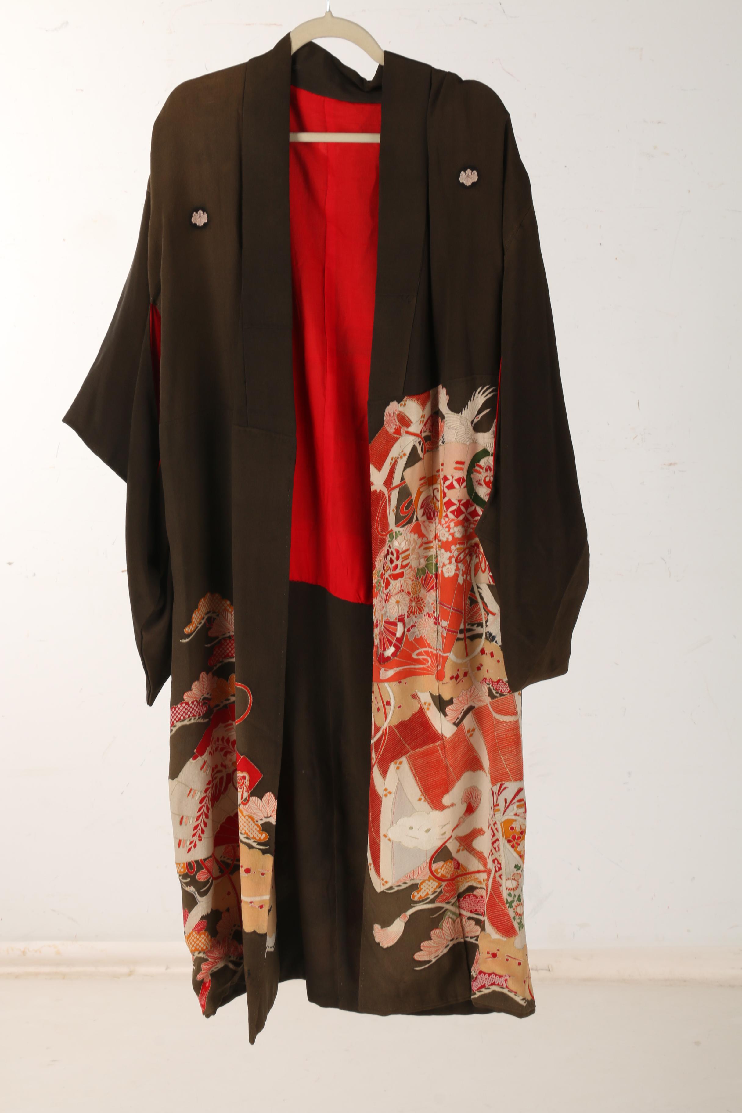 Asian Inspired Silk Kimono Robe