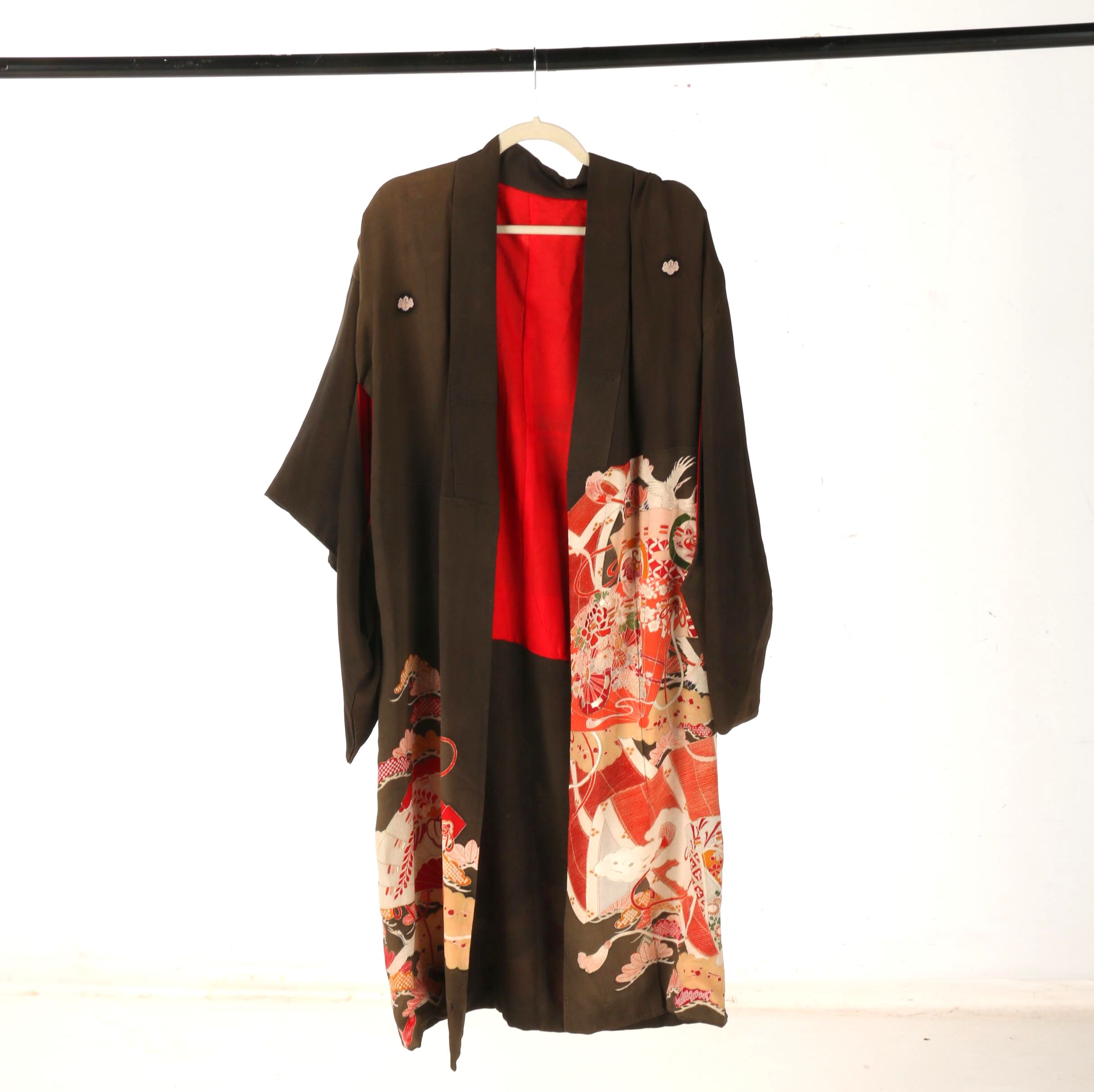 Asian Inspired Silk Kimono Robe