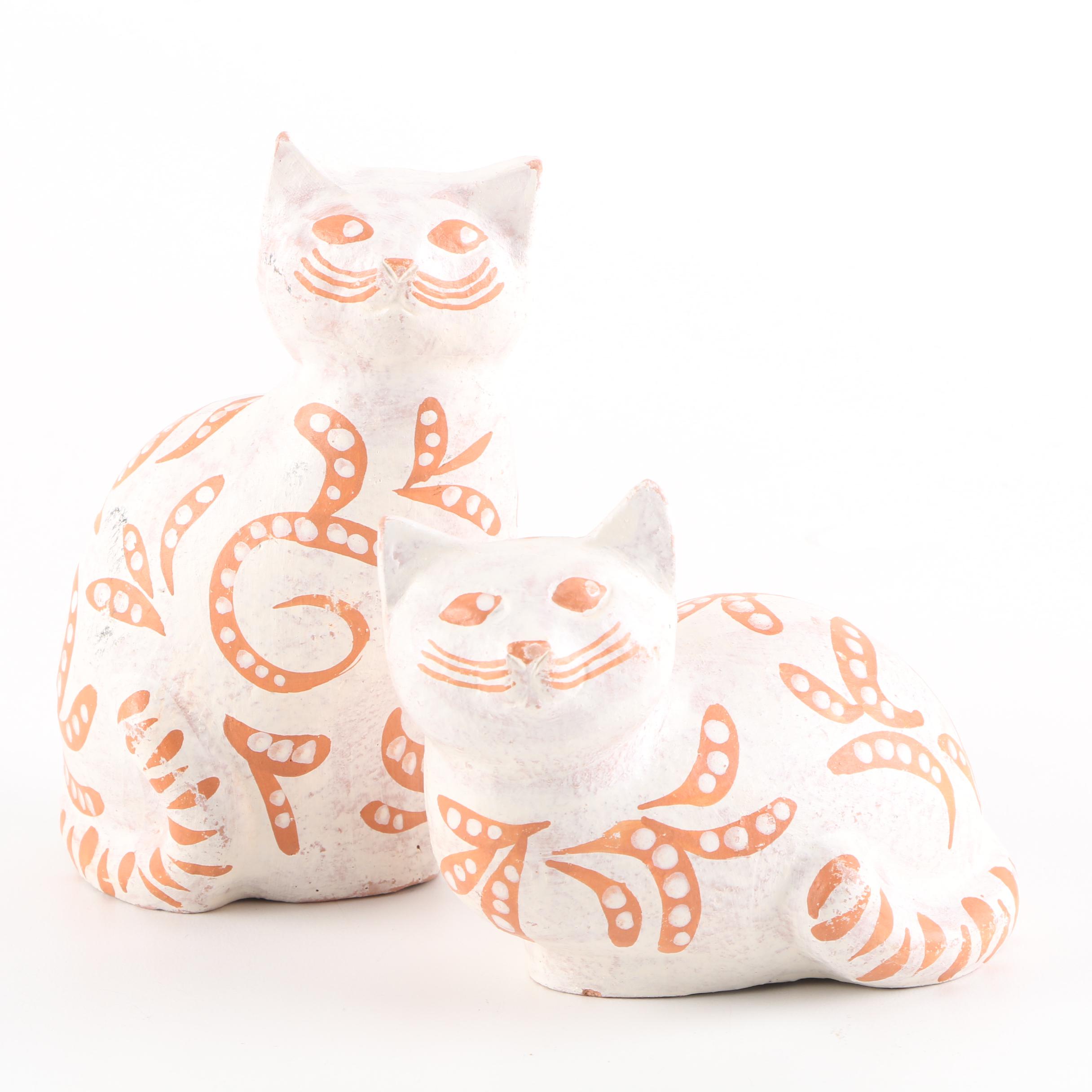 Cat Art Pottery Figurines
