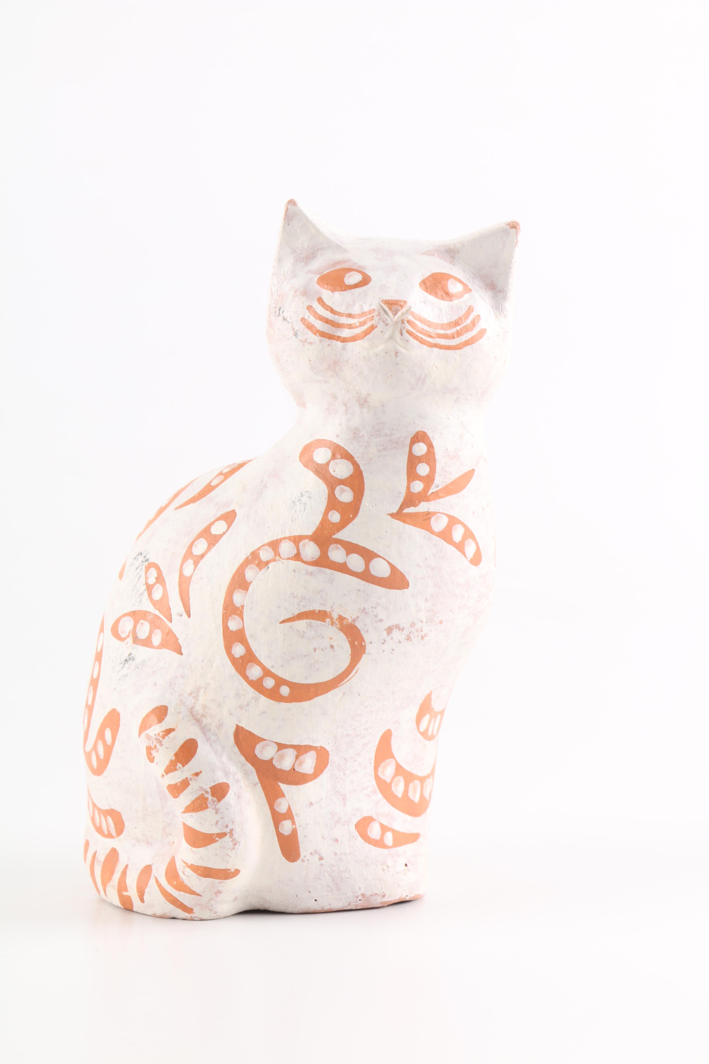 Cat Art Pottery Figurines