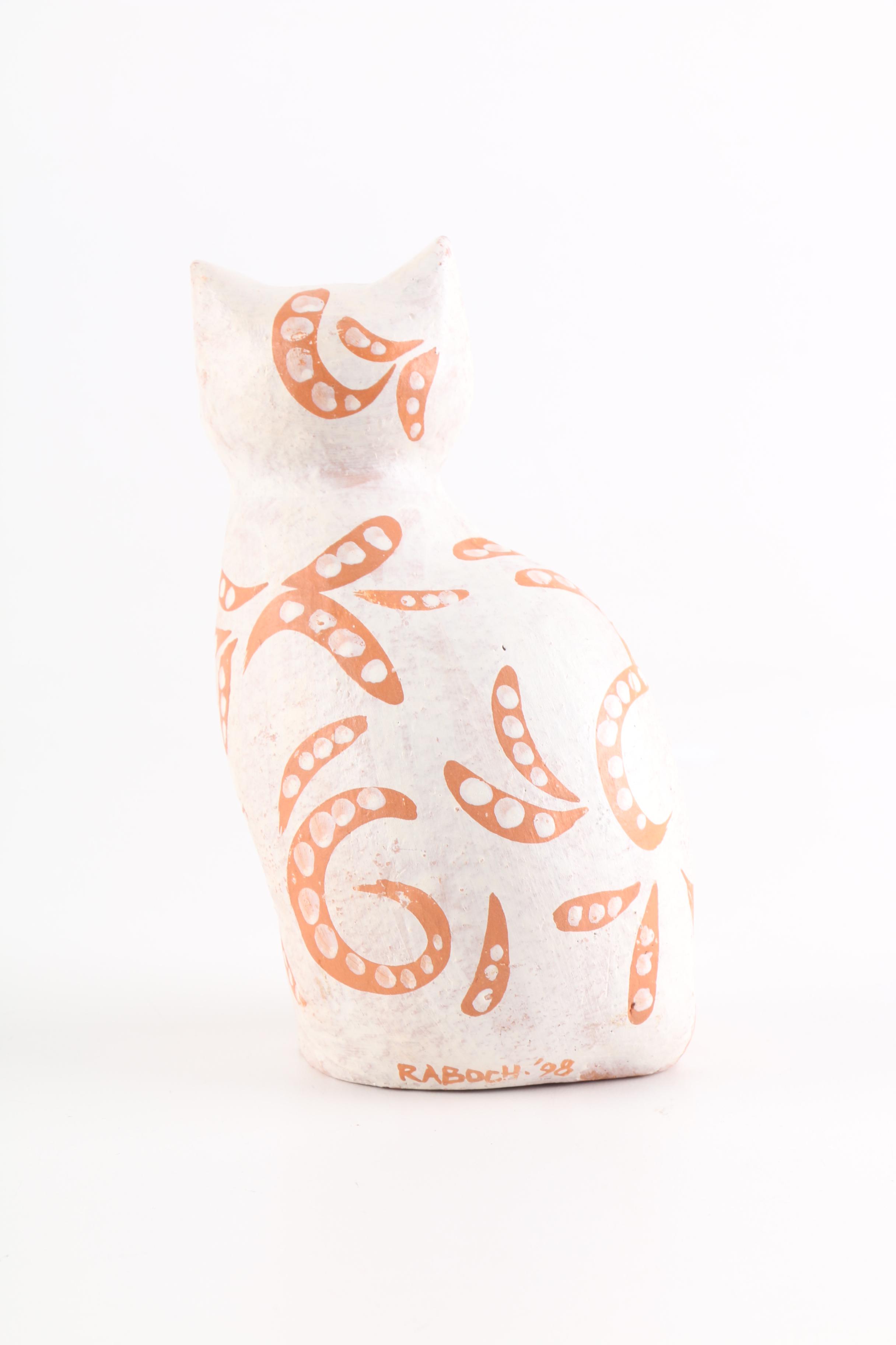 Cat Art Pottery Figurines