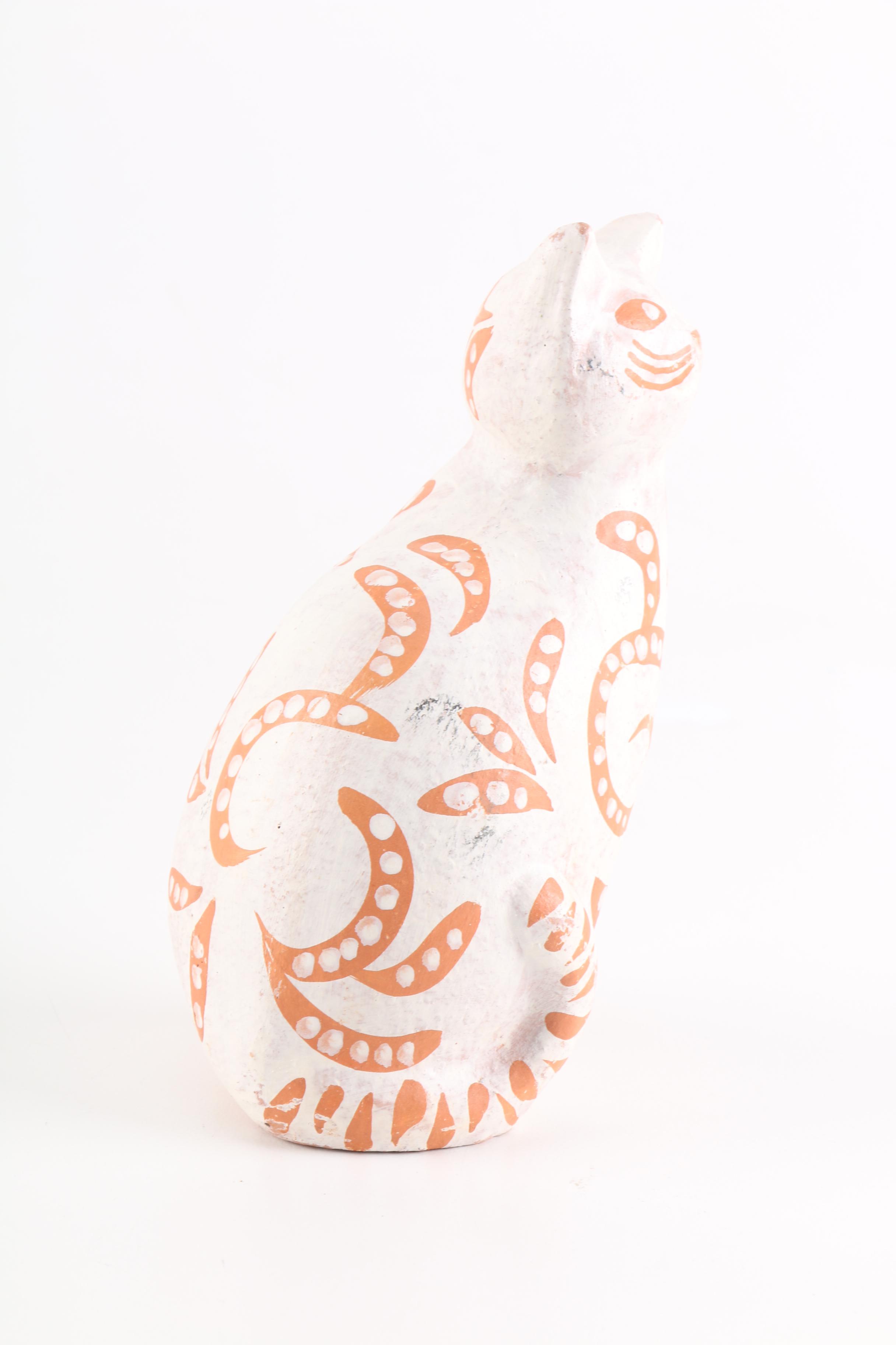 Cat Art Pottery Figurines