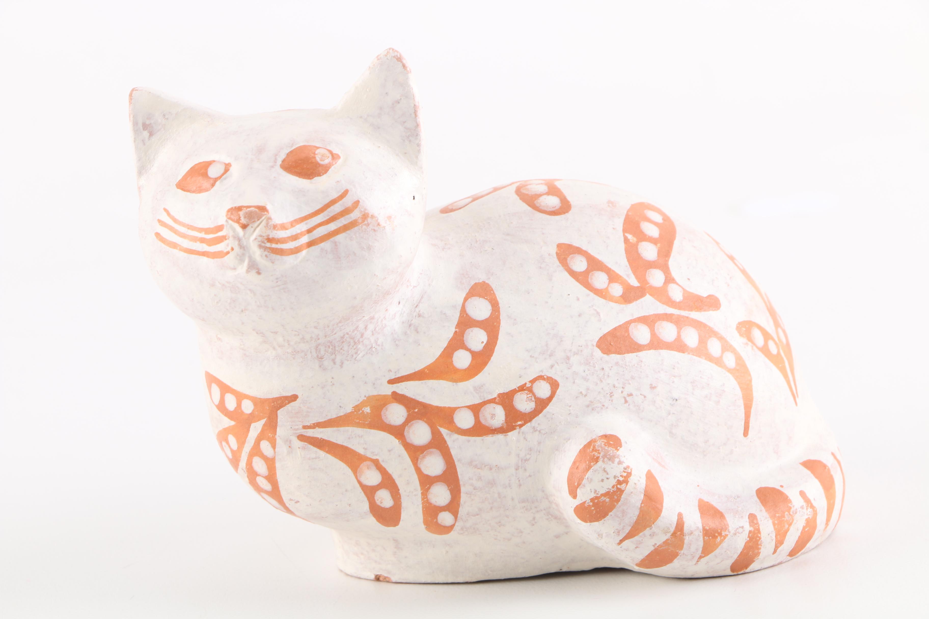 Cat Art Pottery Figurines