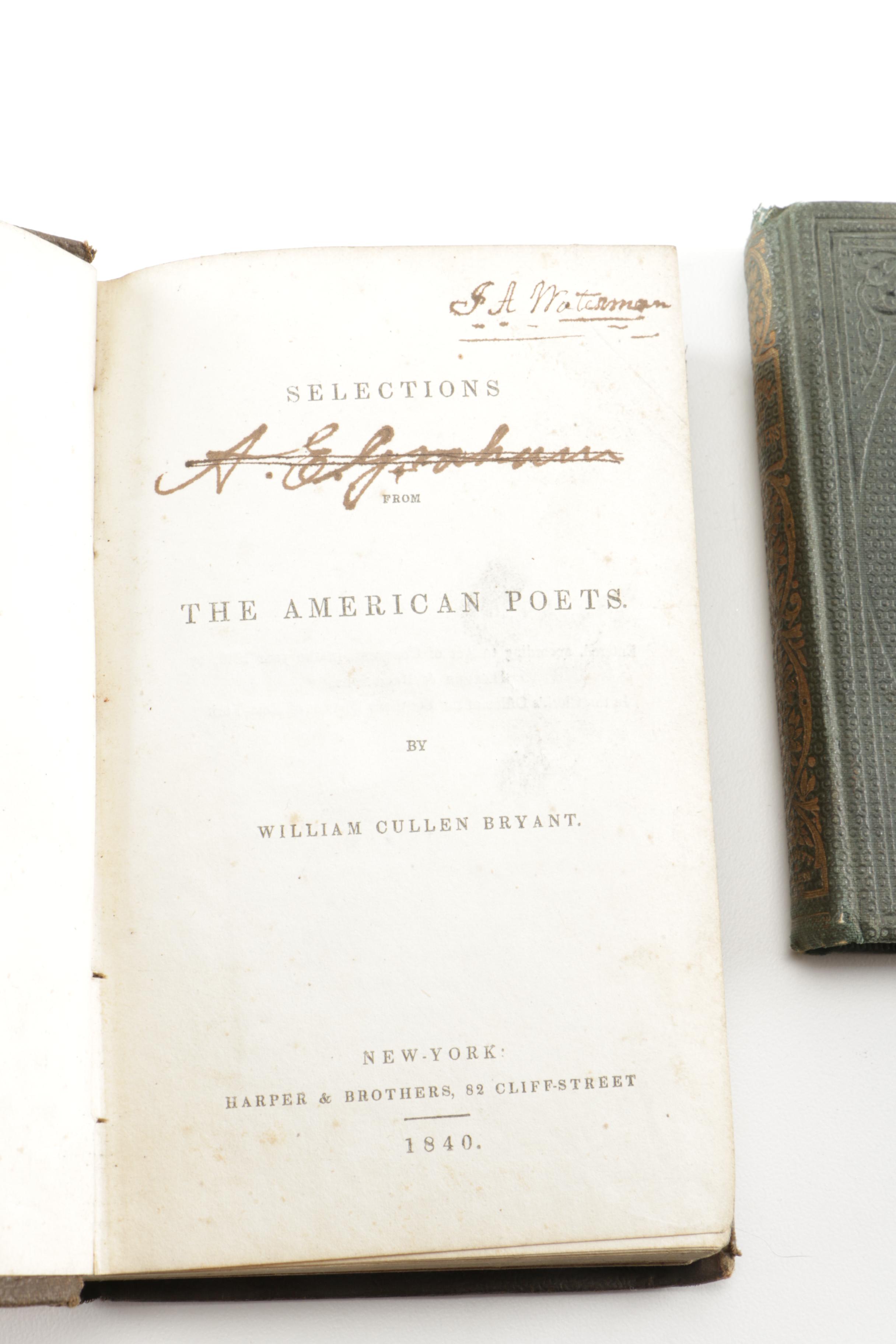Assortment of Antique Books including New Edition "The Poetical Works" by John Keats