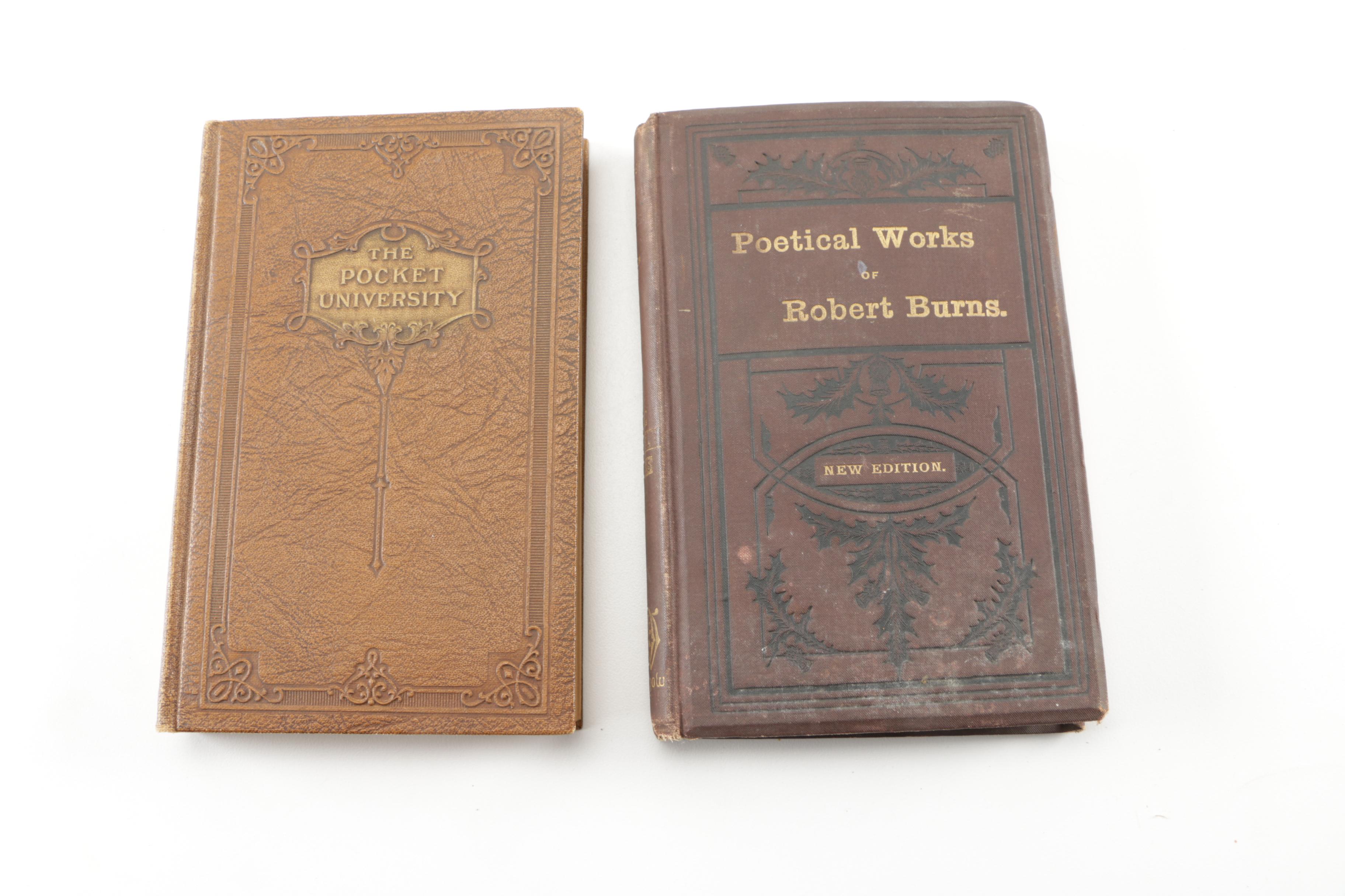 Assortment of Antique Books including New Edition "The Poetical Works" by John Keats