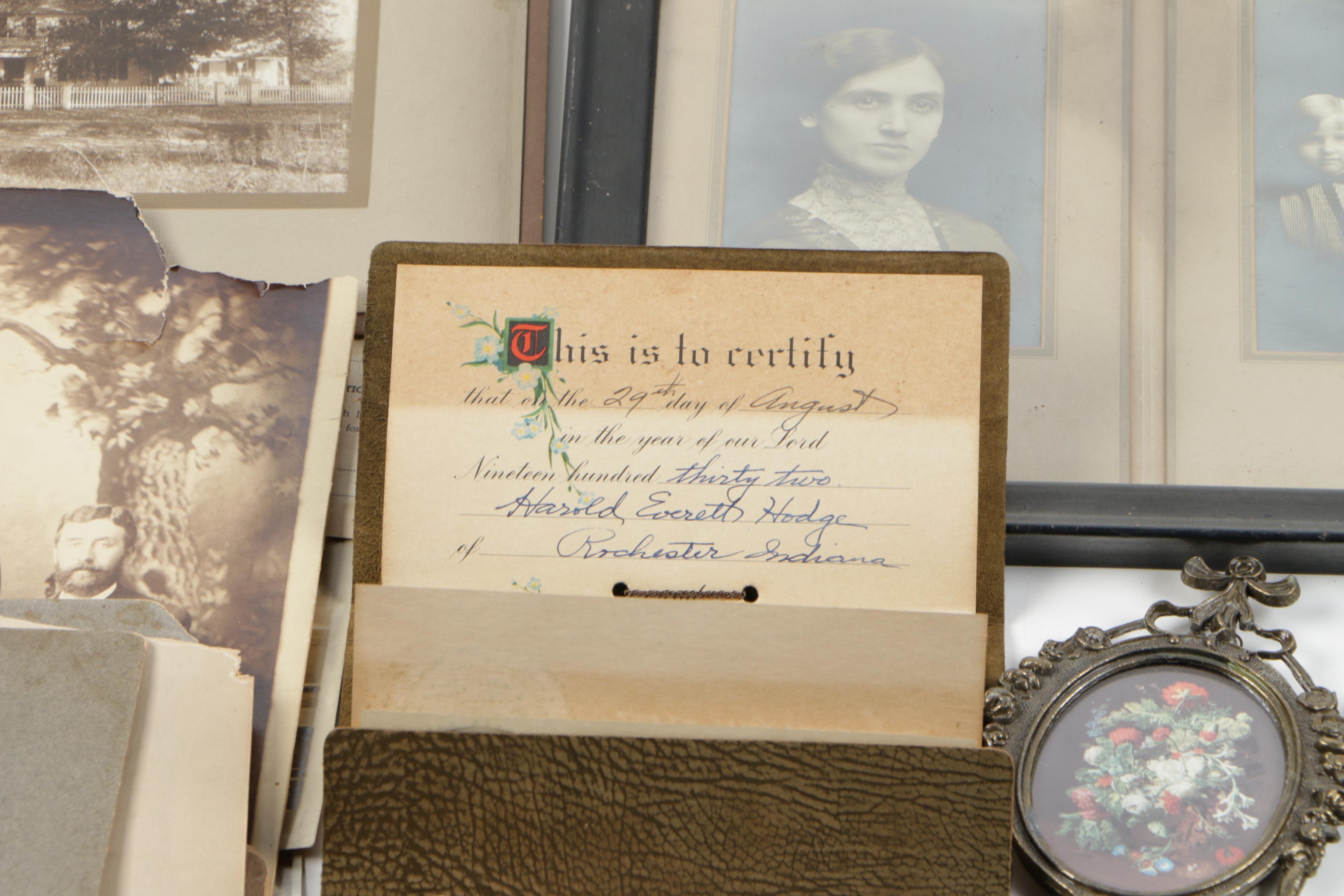 Assorted Antique and Vintage  Photos, Postcards, and Other Items