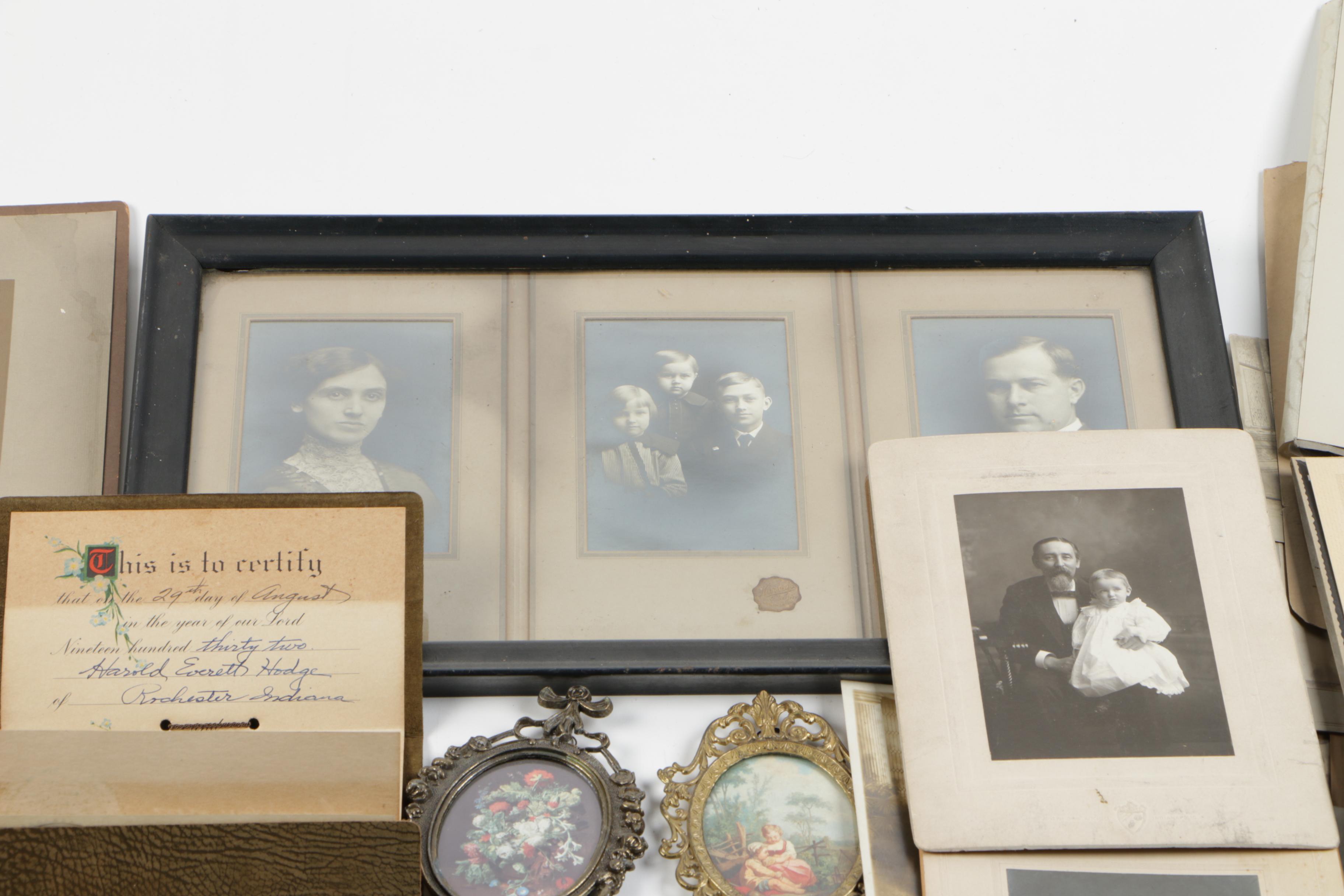 Assorted Antique and Vintage  Photos, Postcards, and Other Items