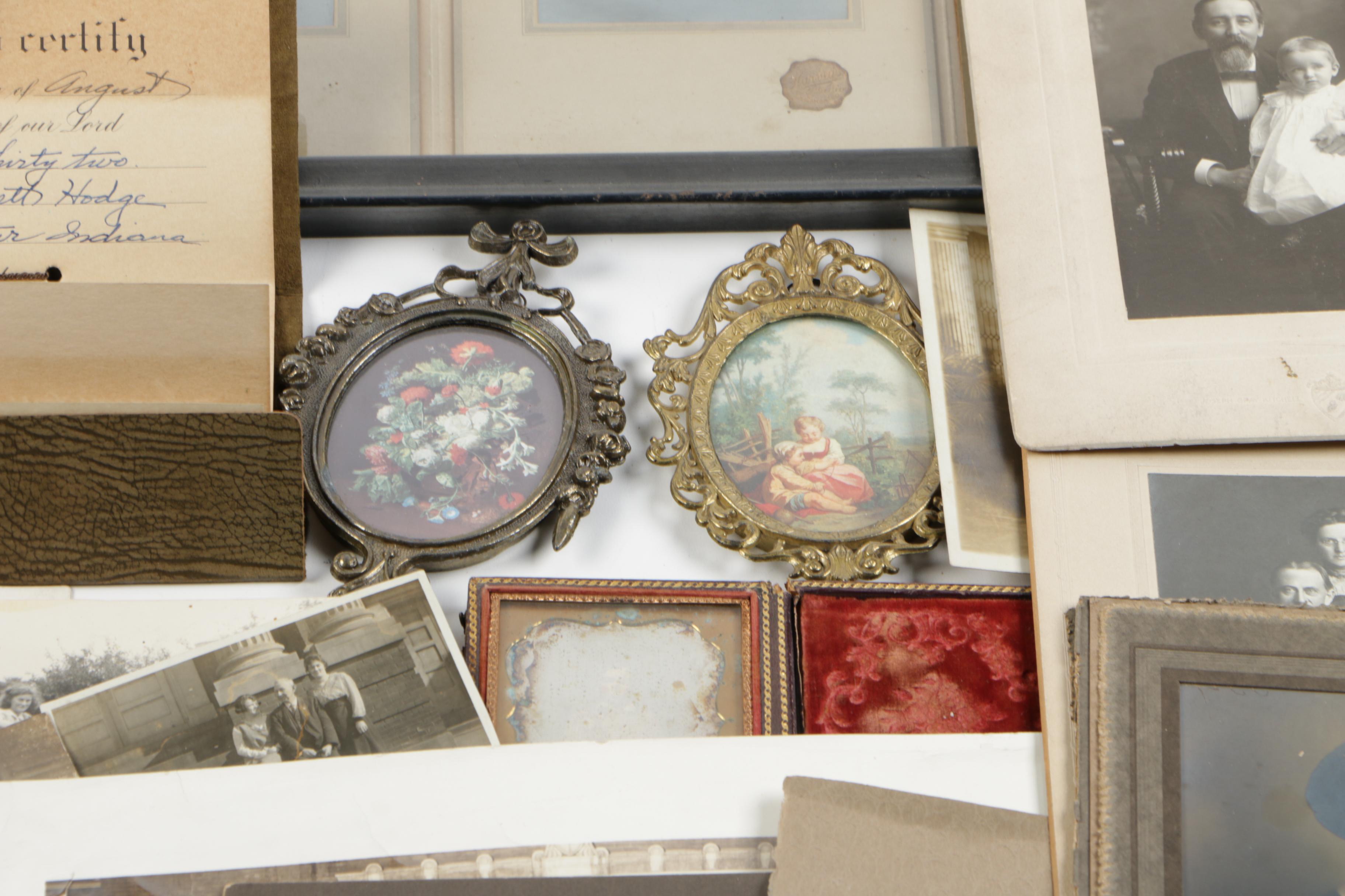 Assorted Antique and Vintage  Photos, Postcards, and Other Items