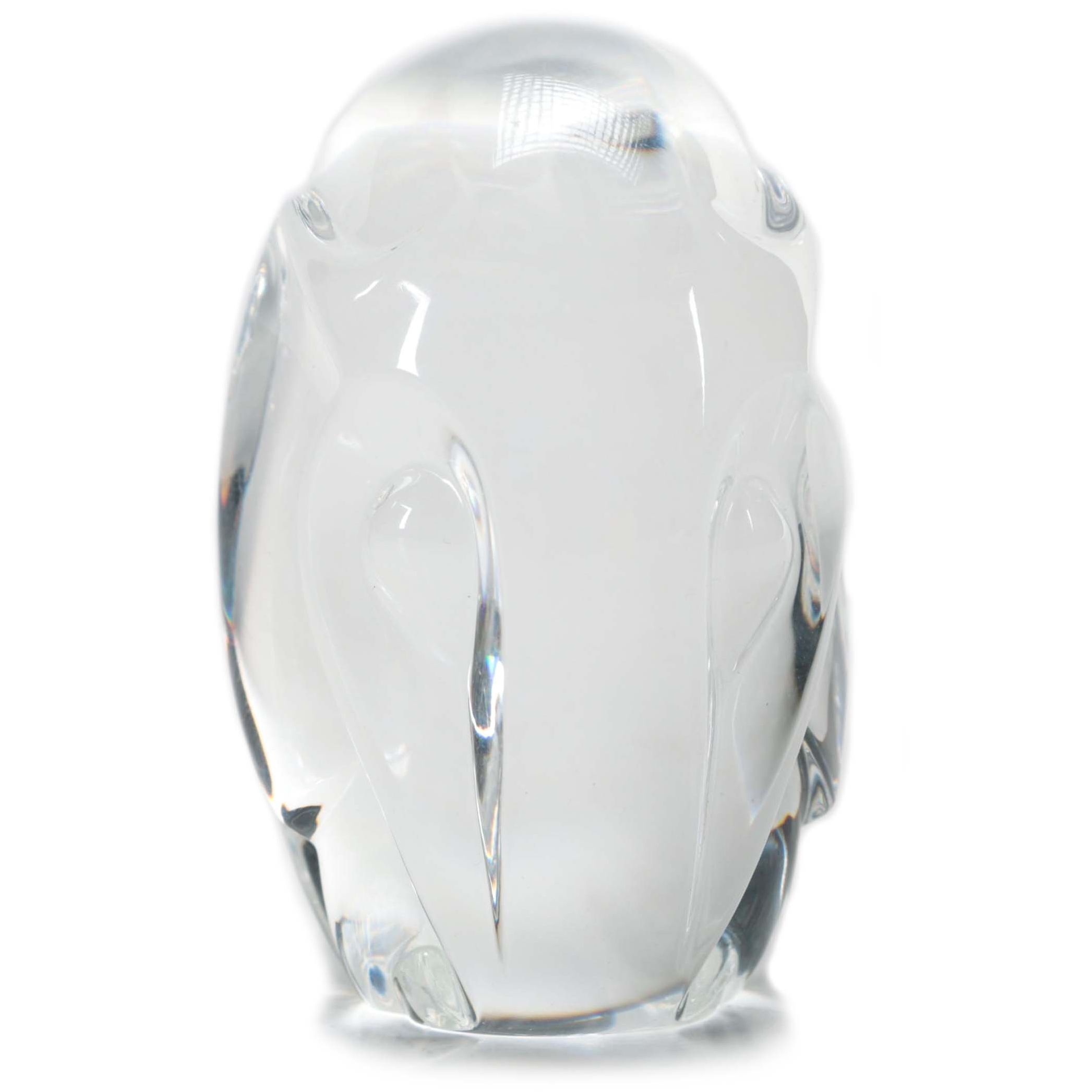 Steuben Crystal Elephant Hand Cooler