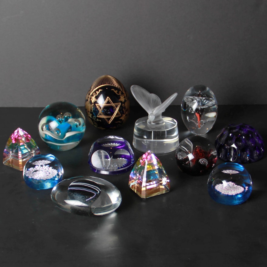 Eleven Collectible Art Glass Paper Weights