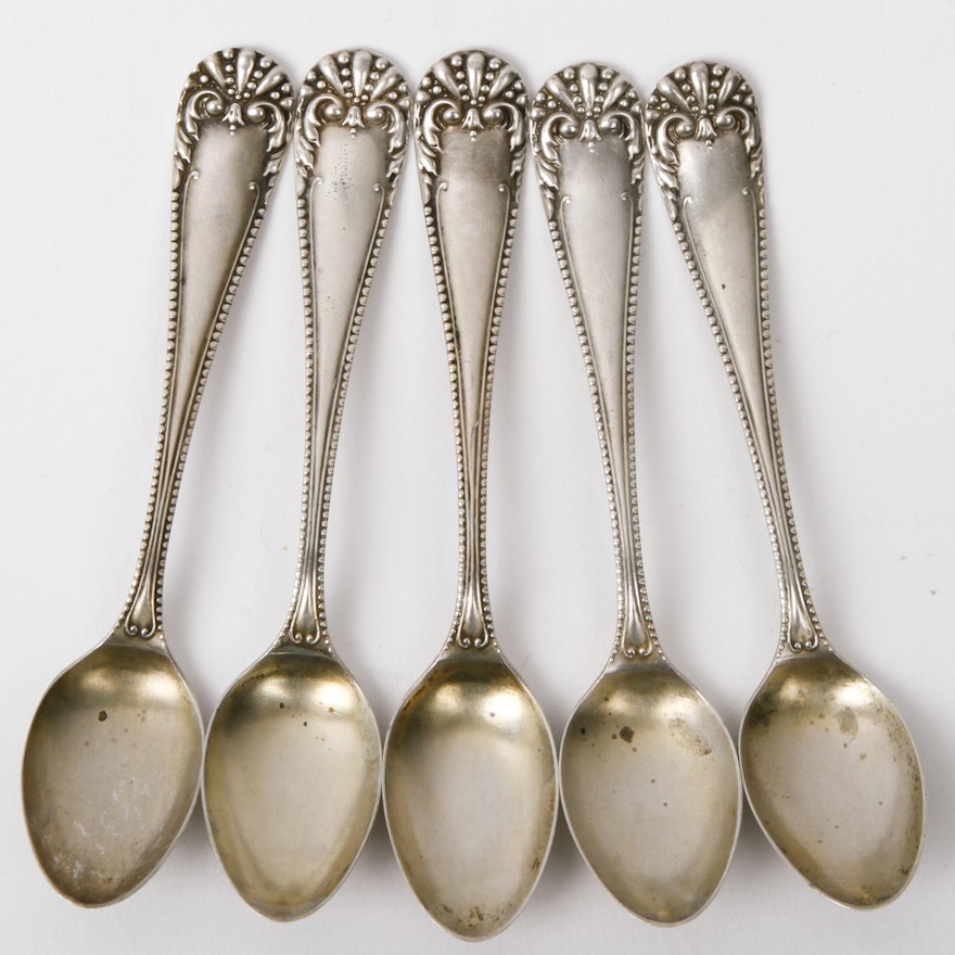 Set of Antique Manchester Mfg. Co. Sterling Silver Demitasse Spoons