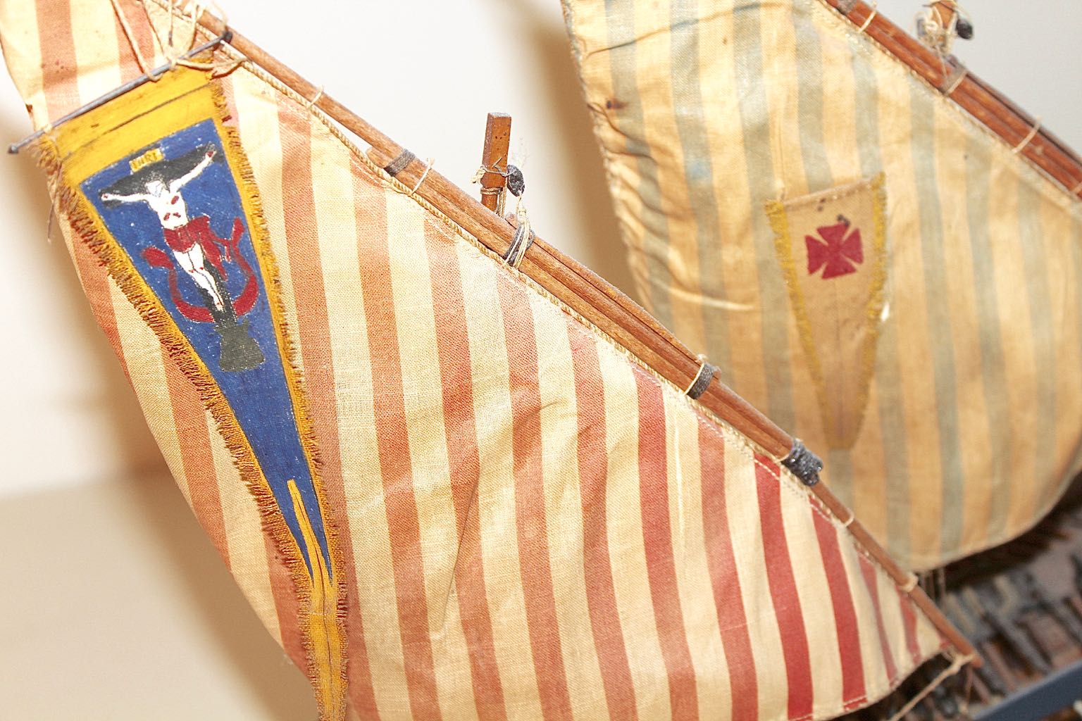 Vintage Model of 16th Century 30 Oar Mediterranean Sailing Galley