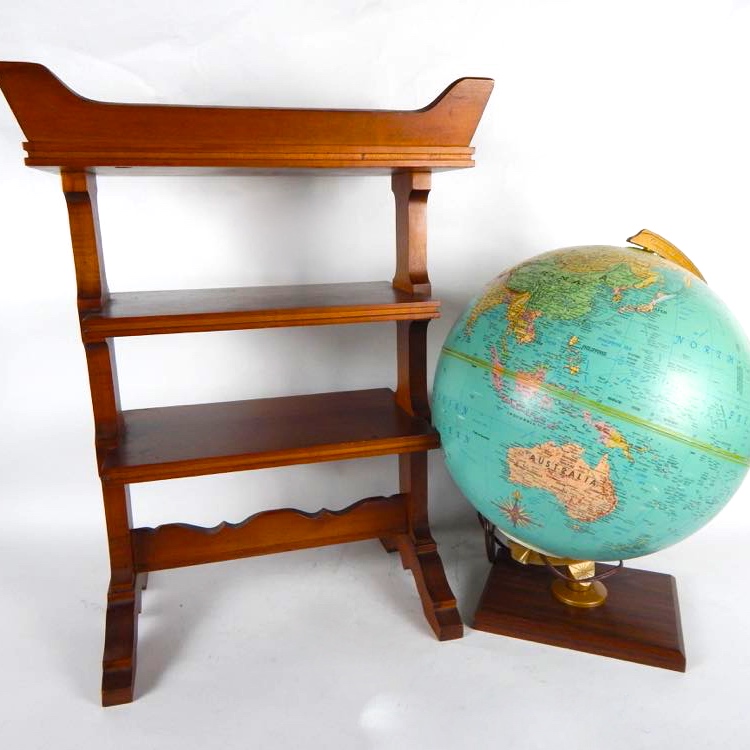 Vintage Side Table And Lighted Globe