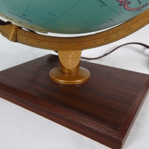 Vintage Side Table And Lighted Globe
