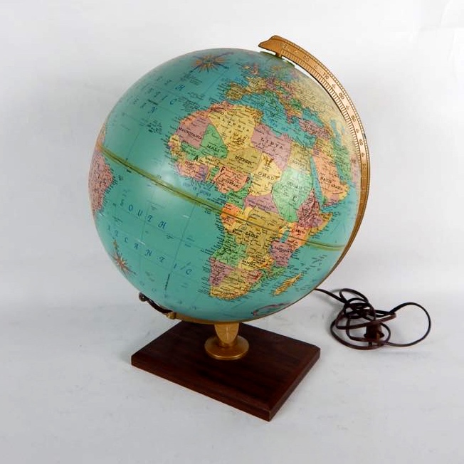 Vintage Side Table And Lighted Globe
