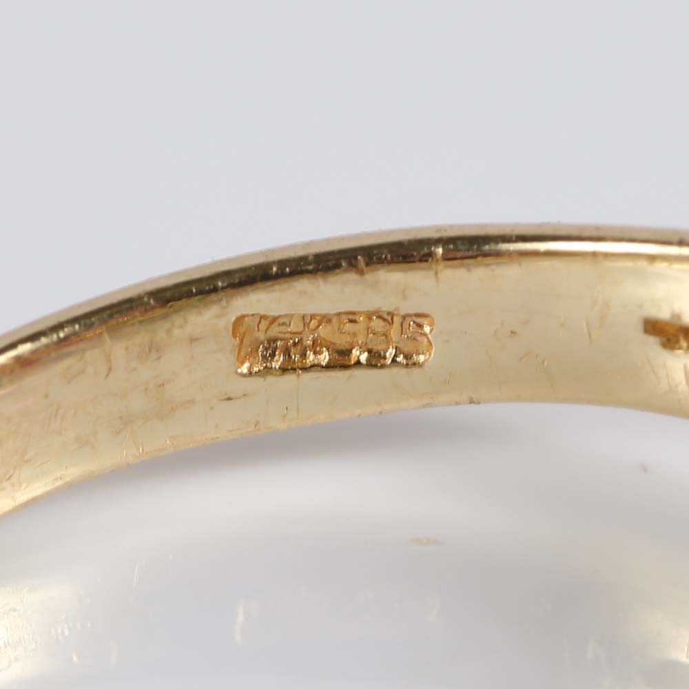 14K Yellow Gold Emerald, Ruby, Sapphire and Diamond Flower Ring