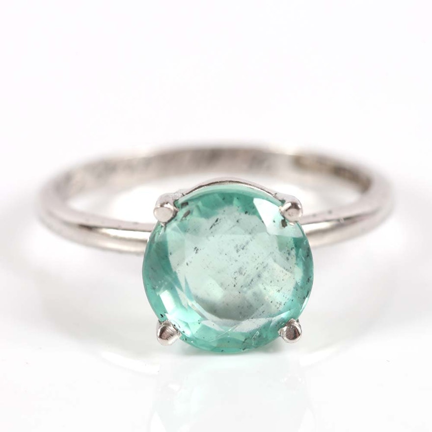 Platinum and 2.75 Carat Emerald Ring