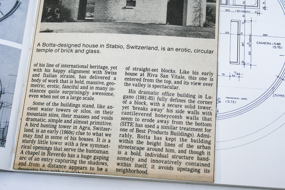 Mario Botta's  "la casa rotonda" and Miles Van Der Rohe "The Museum of Modern Art"