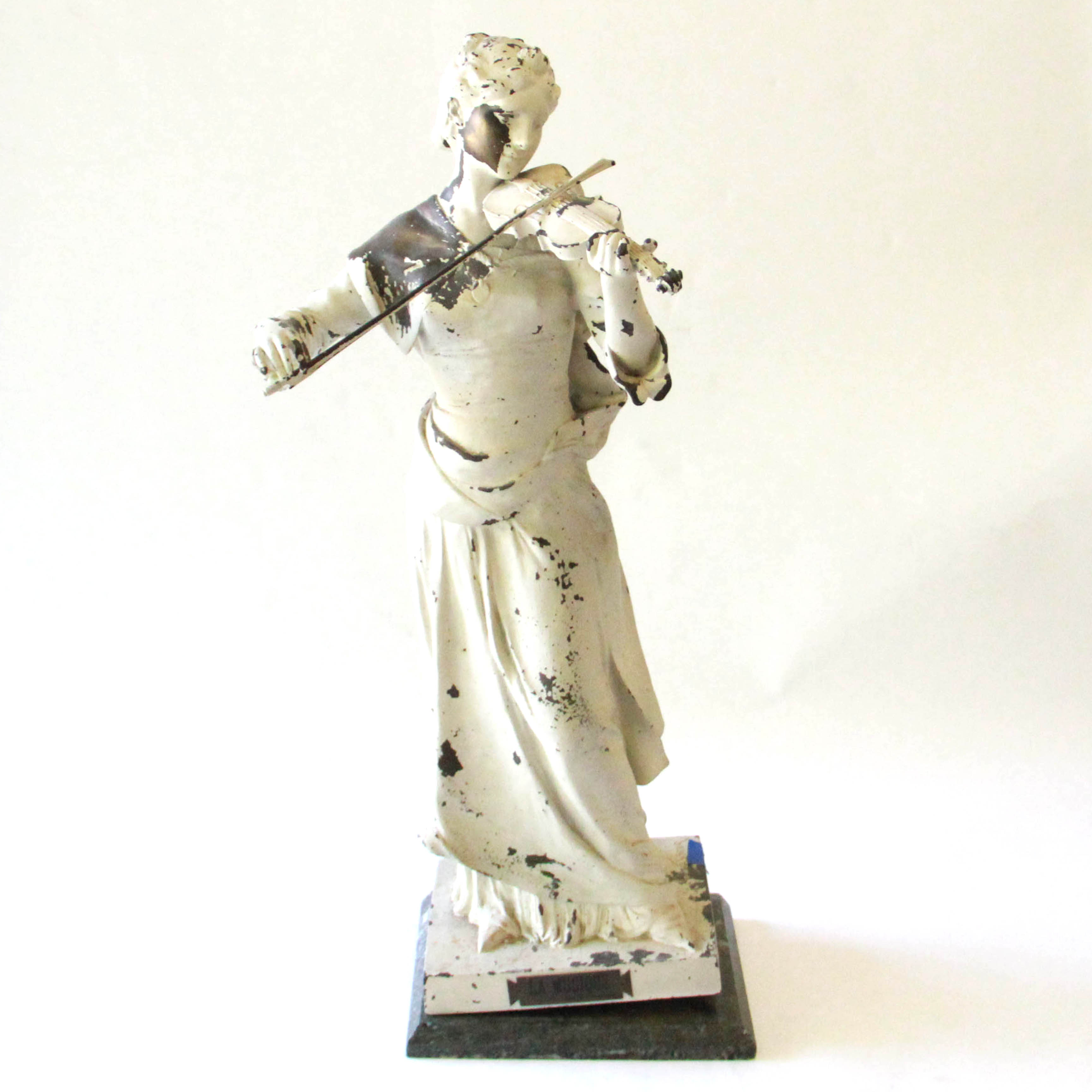 After Henri Louis LeVasseur Metal Garden Statue "La Musique "