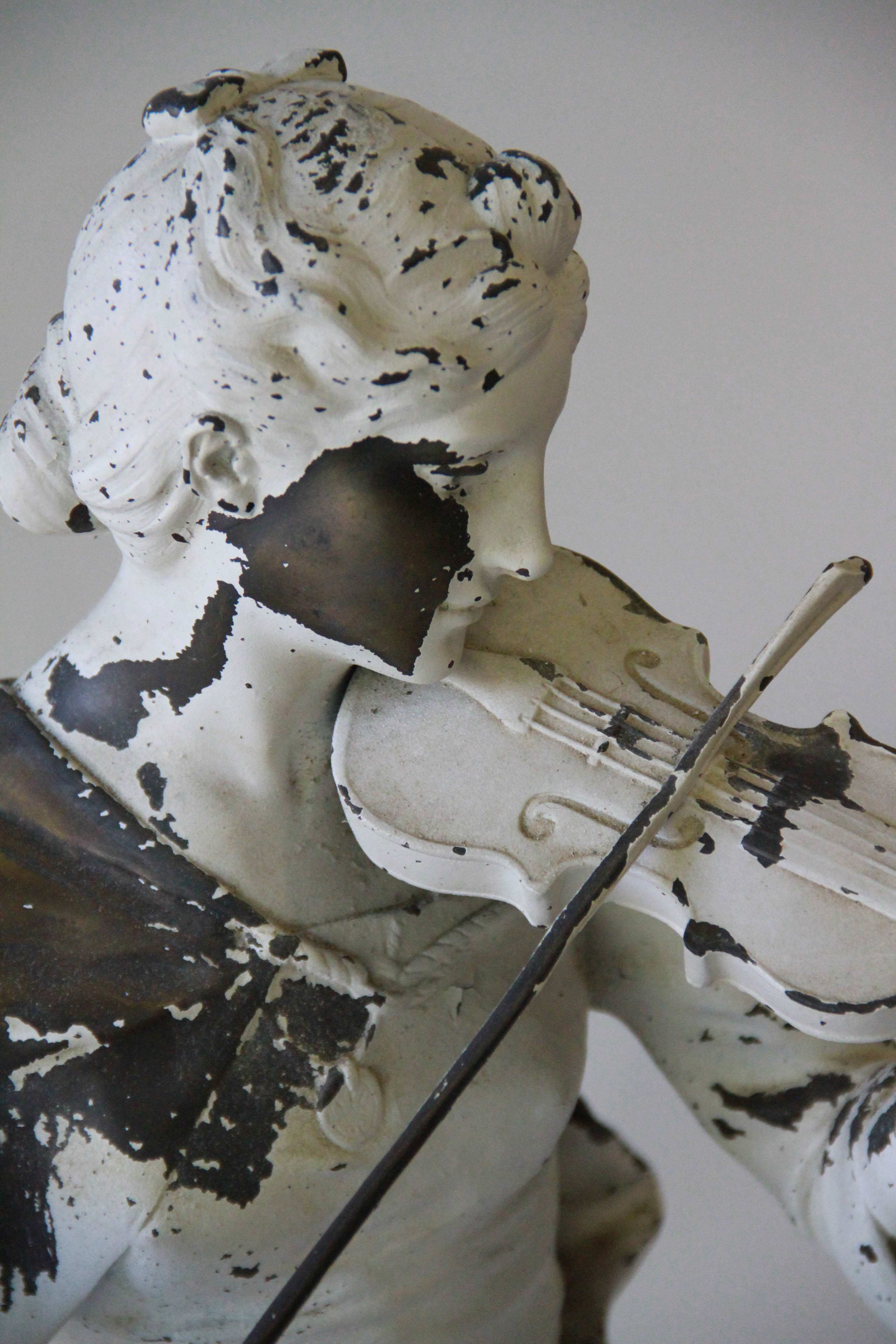 After Henri Louis LeVasseur Metal Garden Statue "La Musique "