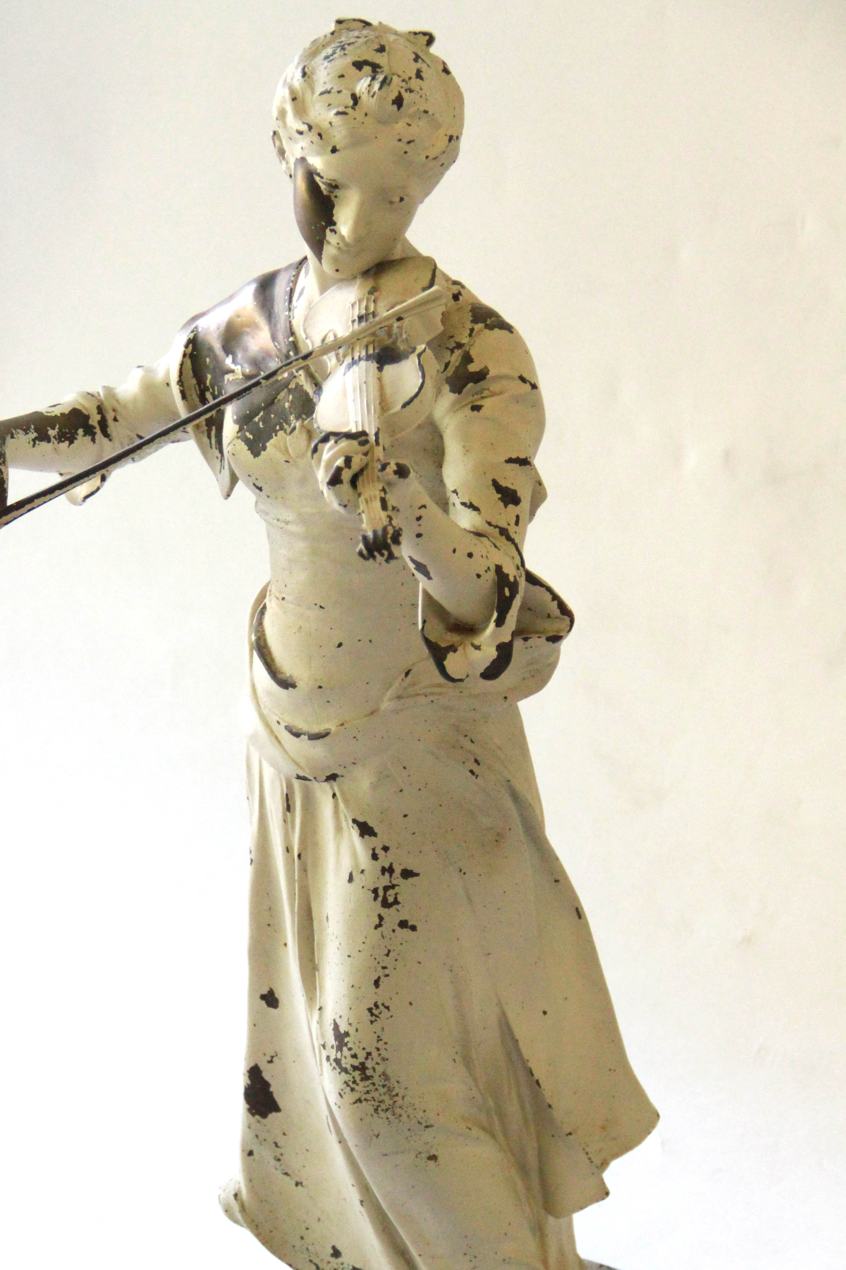 After Henri Louis LeVasseur Metal Garden Statue "La Musique "