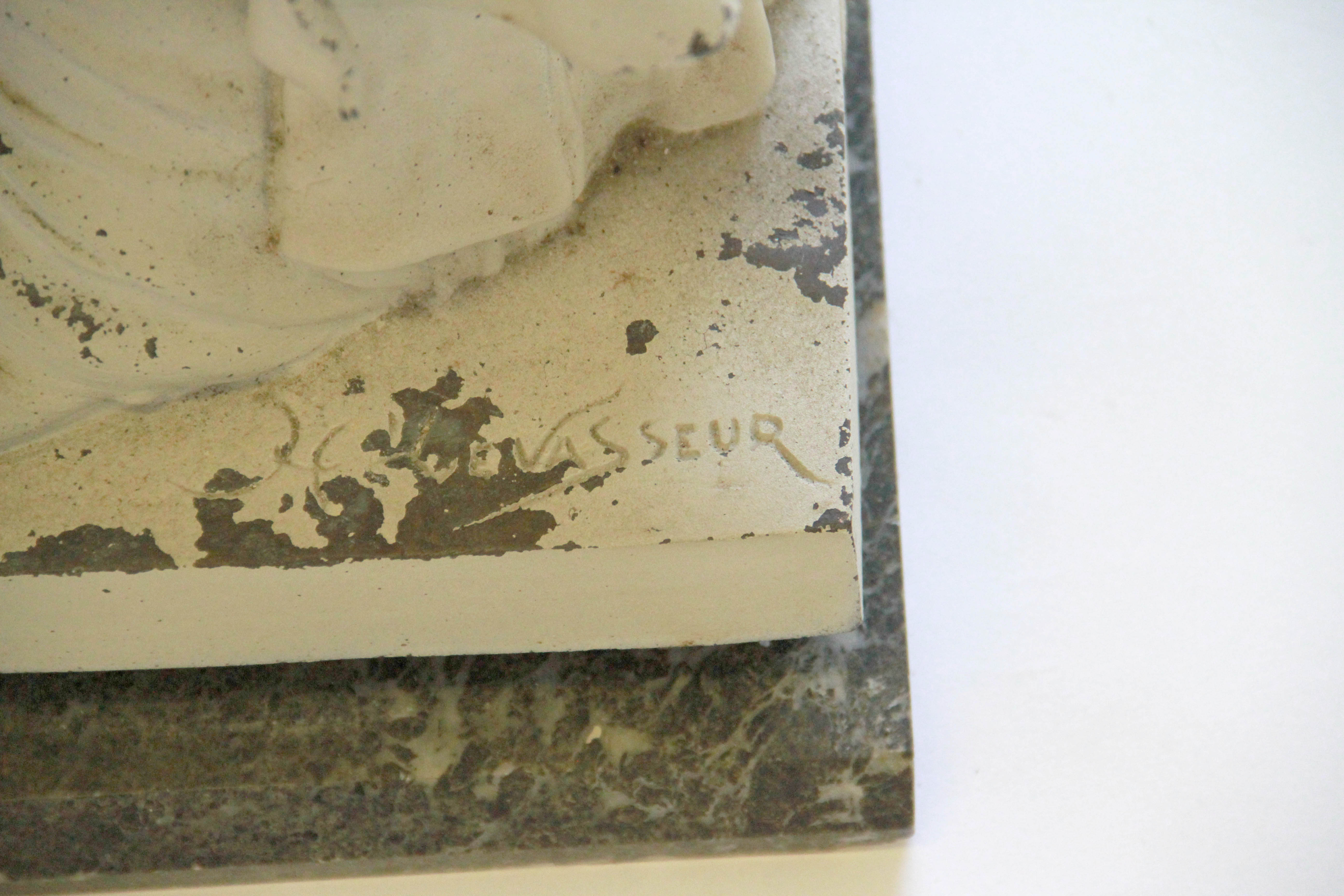 After Henri Louis LeVasseur Metal Garden Statue "La Musique "