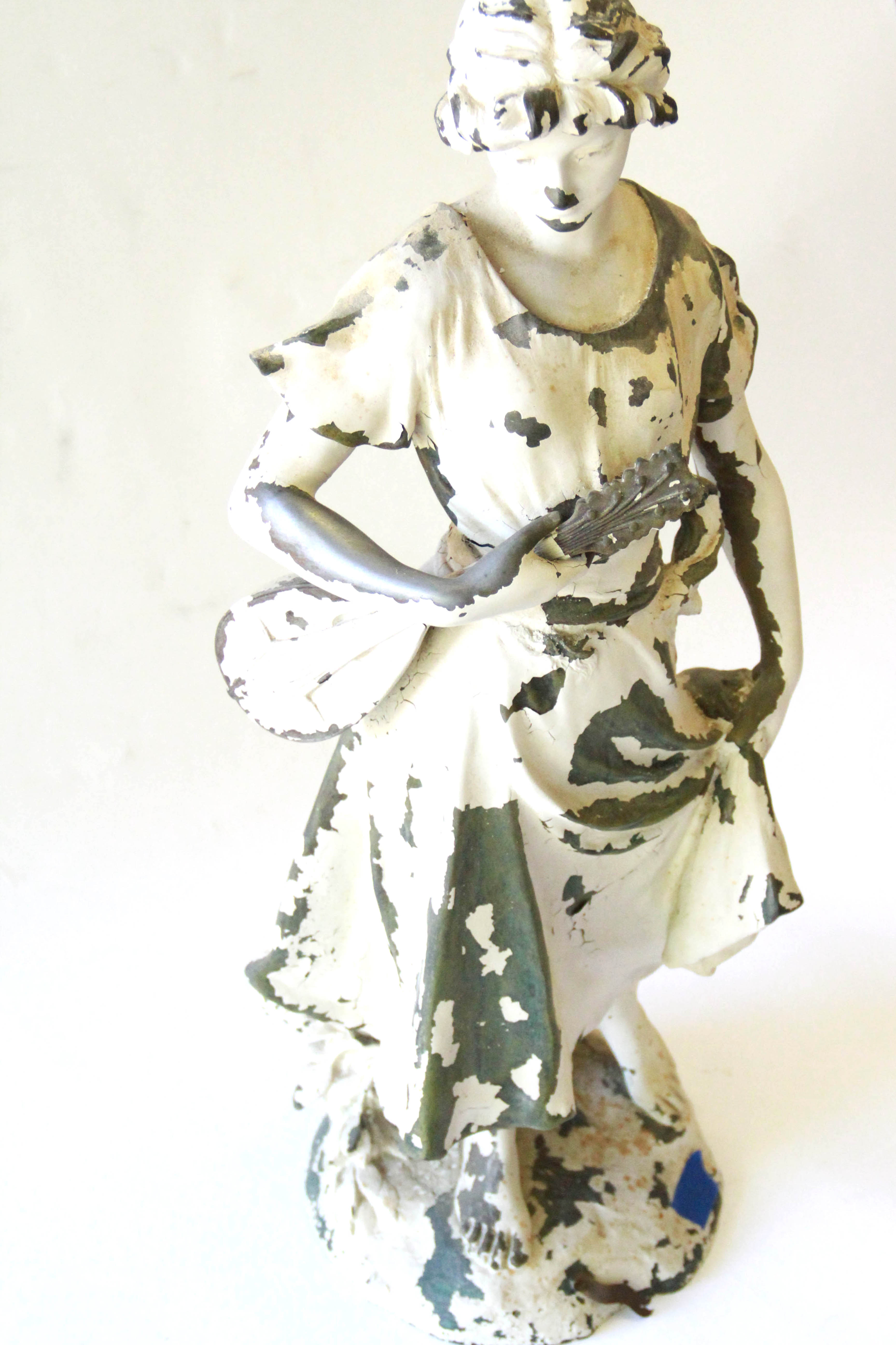 After Henri Louis LeVasseur Metal Garden Statue " La Chanson"