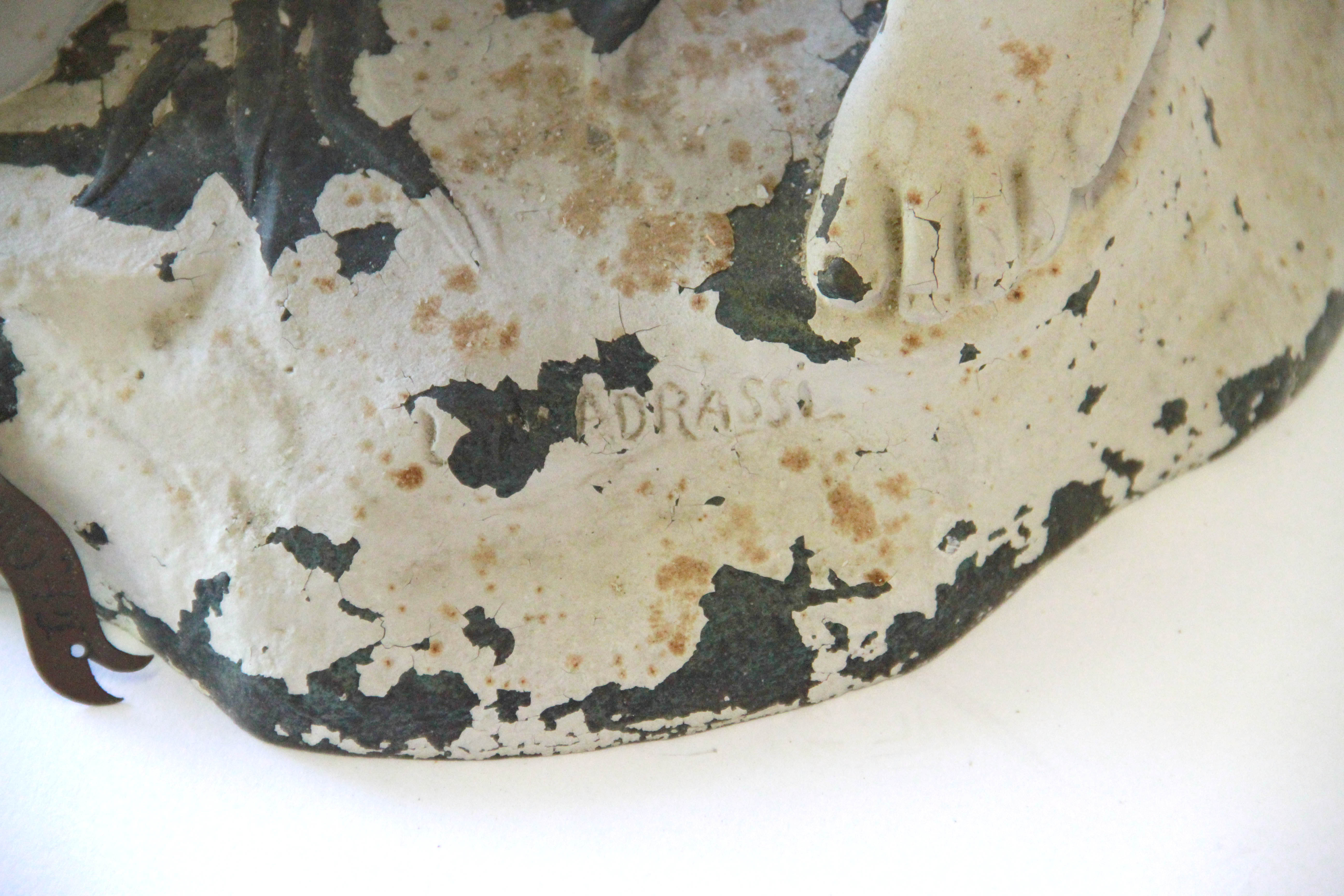 After Henri Louis LeVasseur Metal Garden Statue " La Chanson"