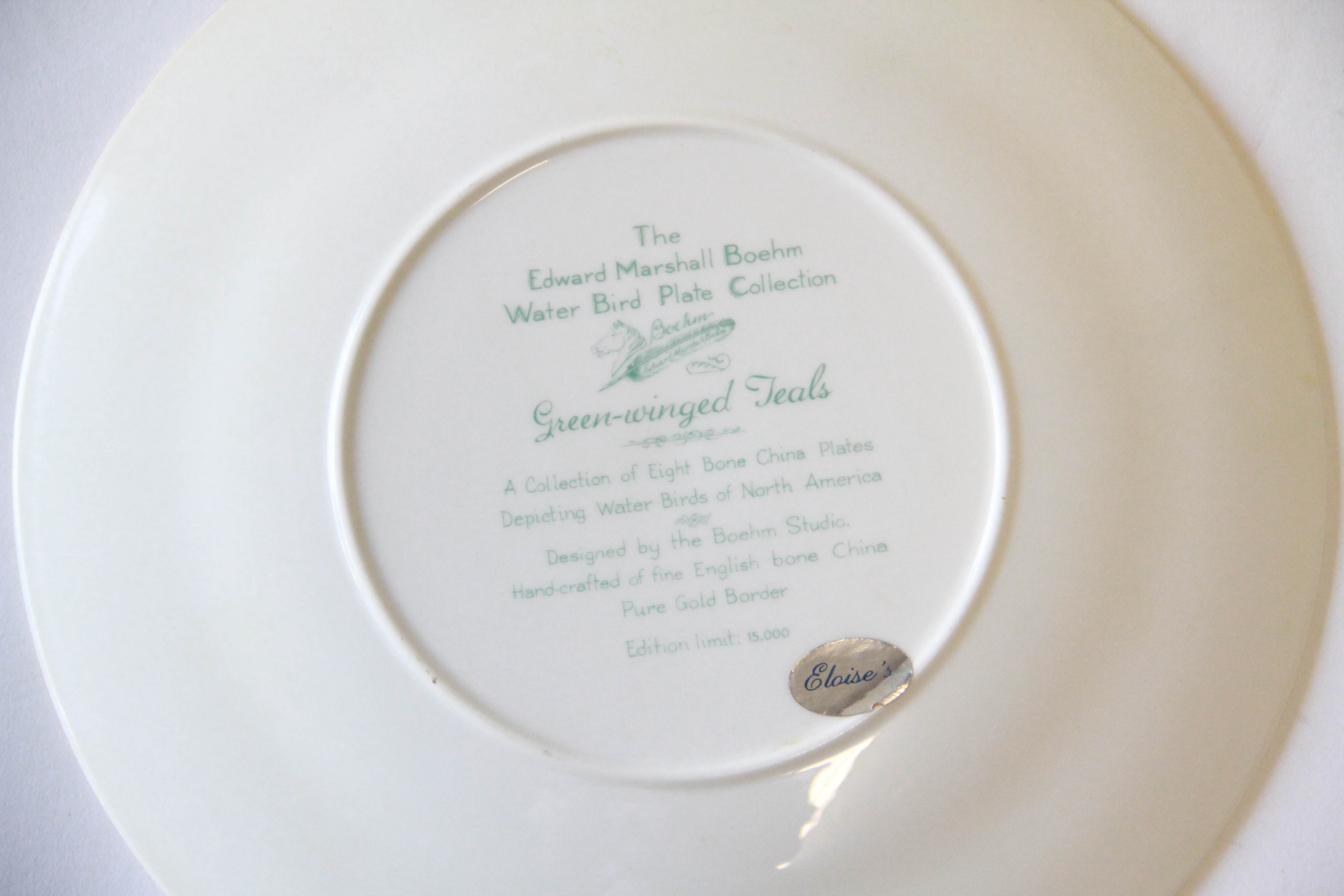Limited Edition Edward Marshall Boehm "Water Bird" Plate Collection