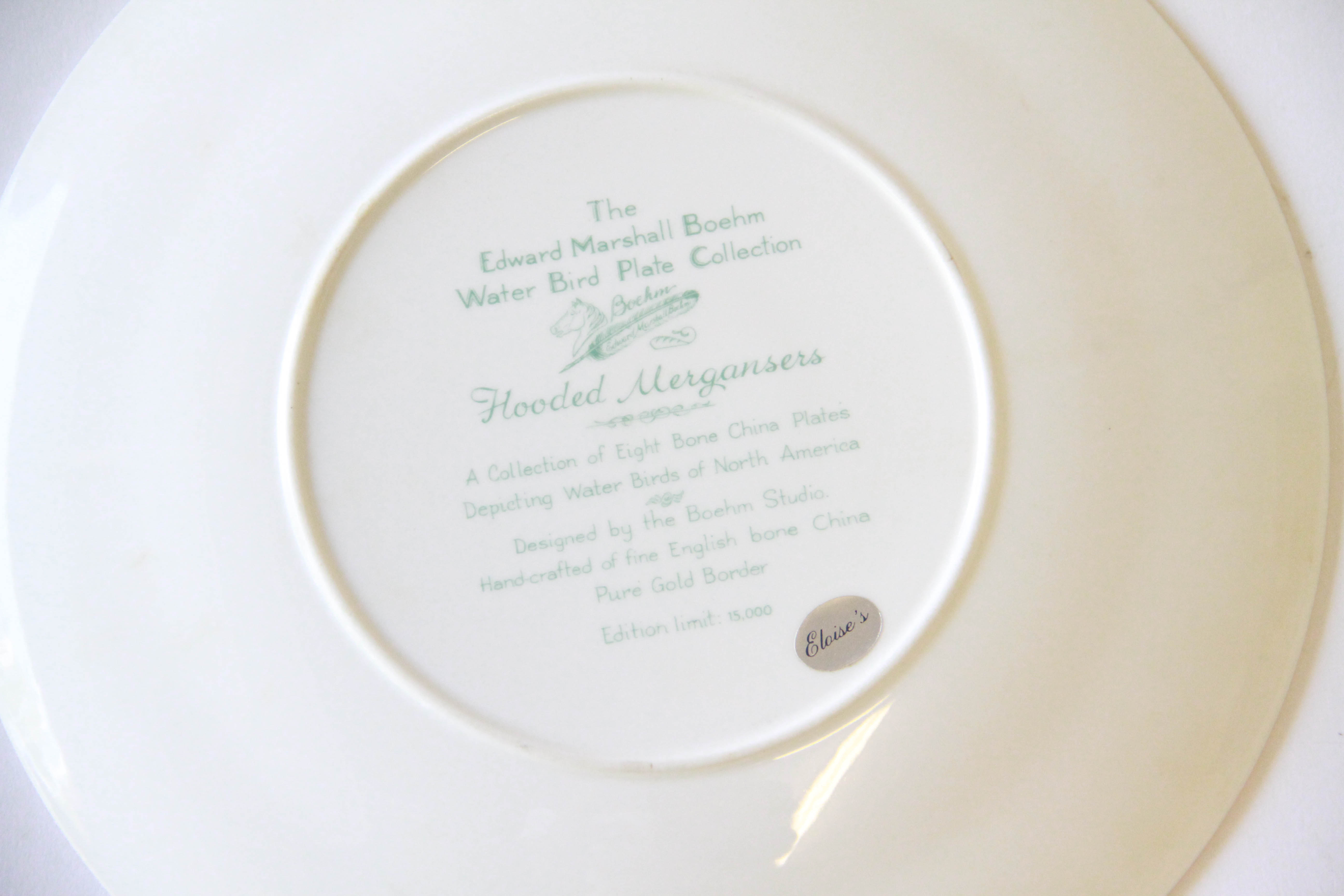 Limited Edition Edward Marshall Boehm "Water Bird" Plate Collection