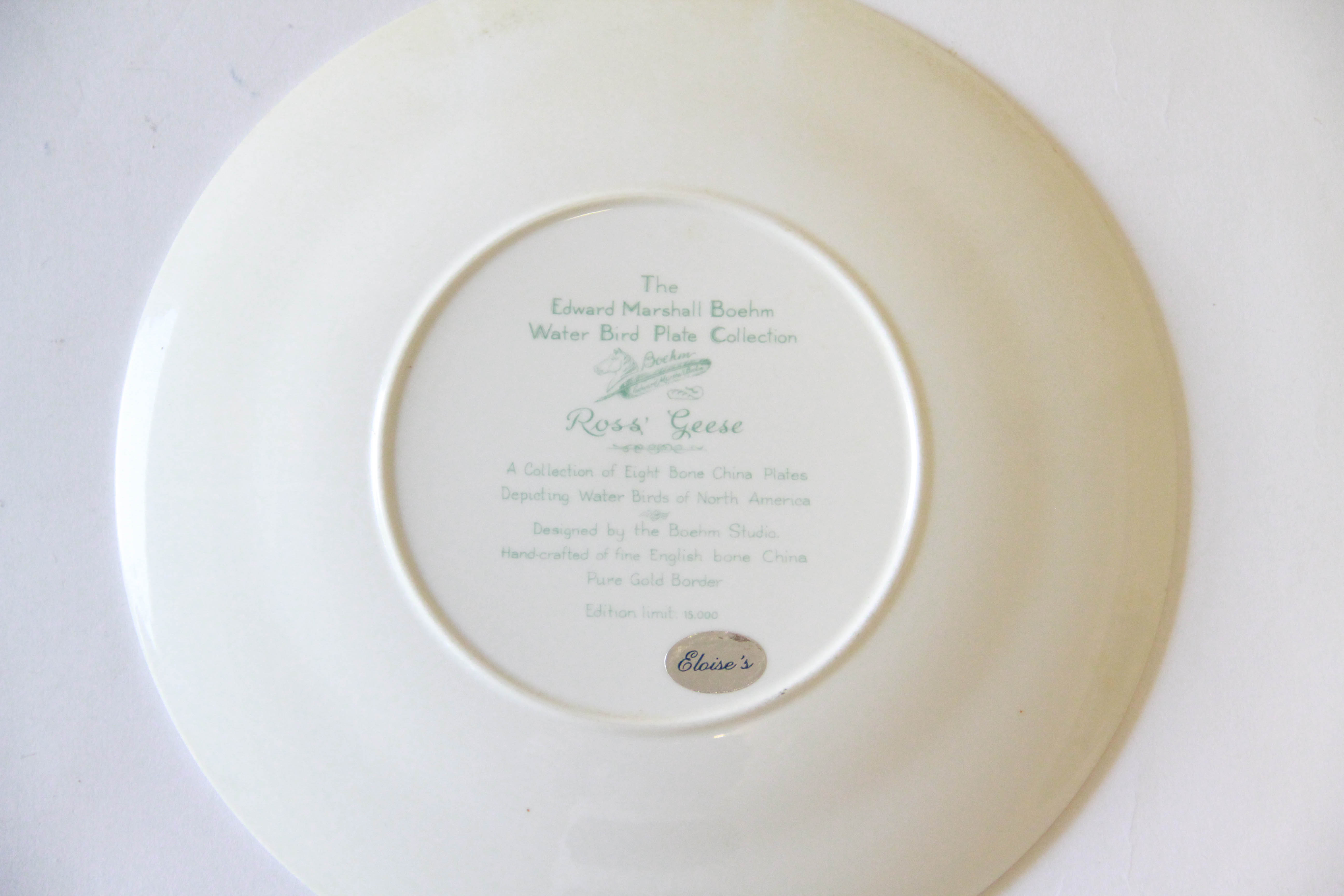 Limited Edition Edward Marshall Boehm "Water Bird" Plate Collection