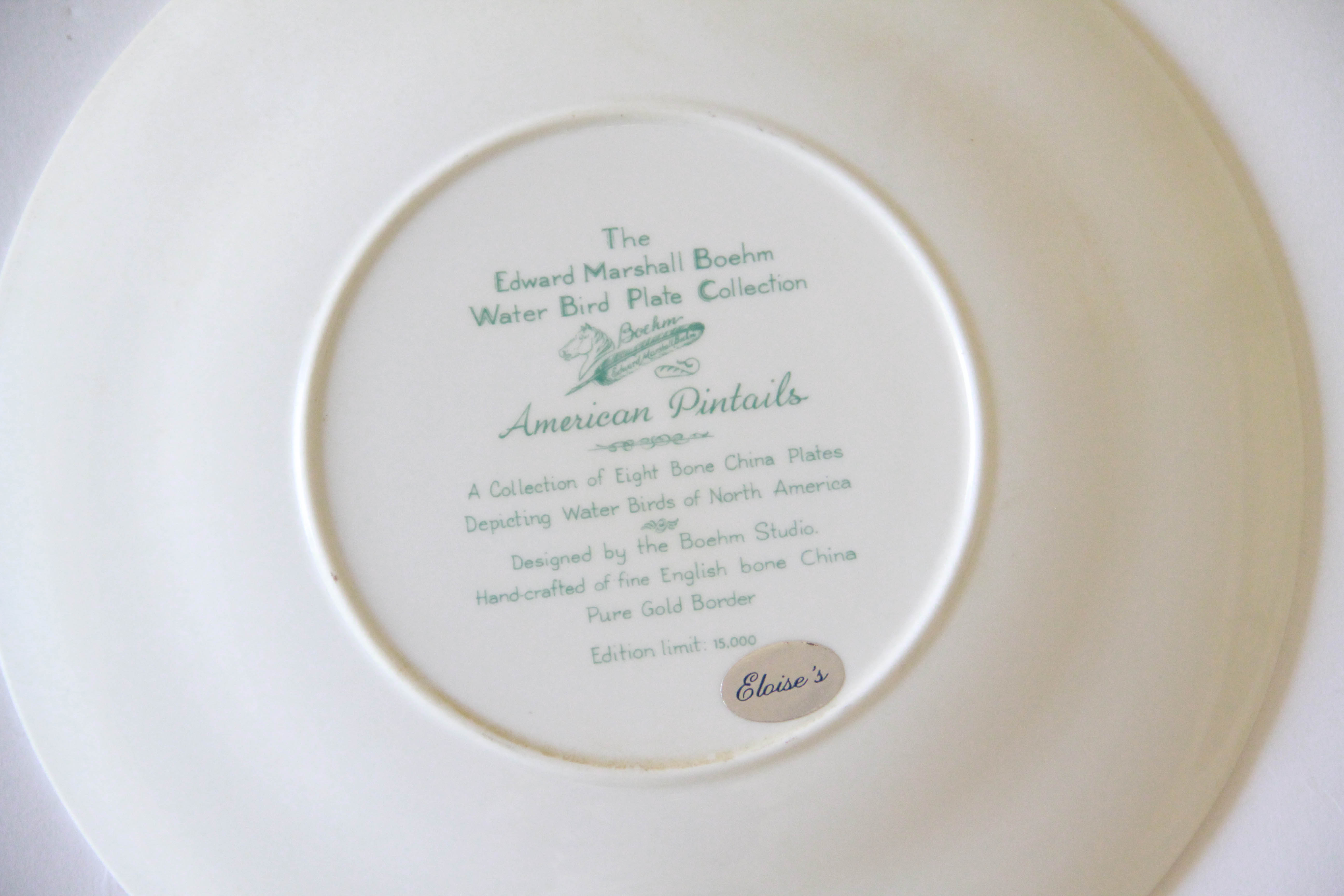 Limited Edition Edward Marshall Boehm "Water Bird" Plate Collection