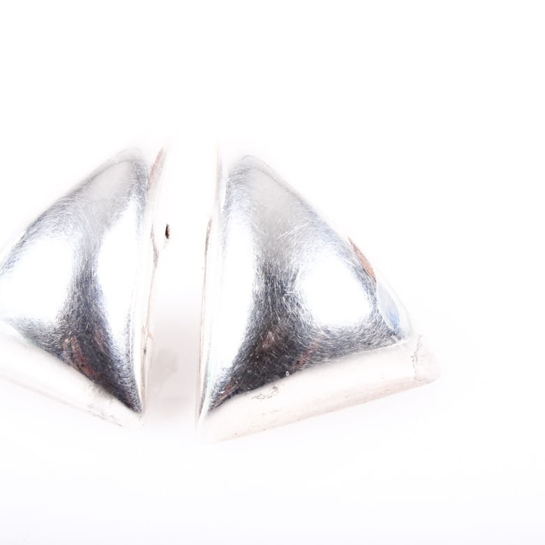 Modernist Mikal-Jon Bayanihan Sterling Silver Triangle Earrings