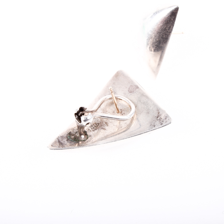 Modernist Mikal-Jon Bayanihan Sterling Silver Triangle Earrings