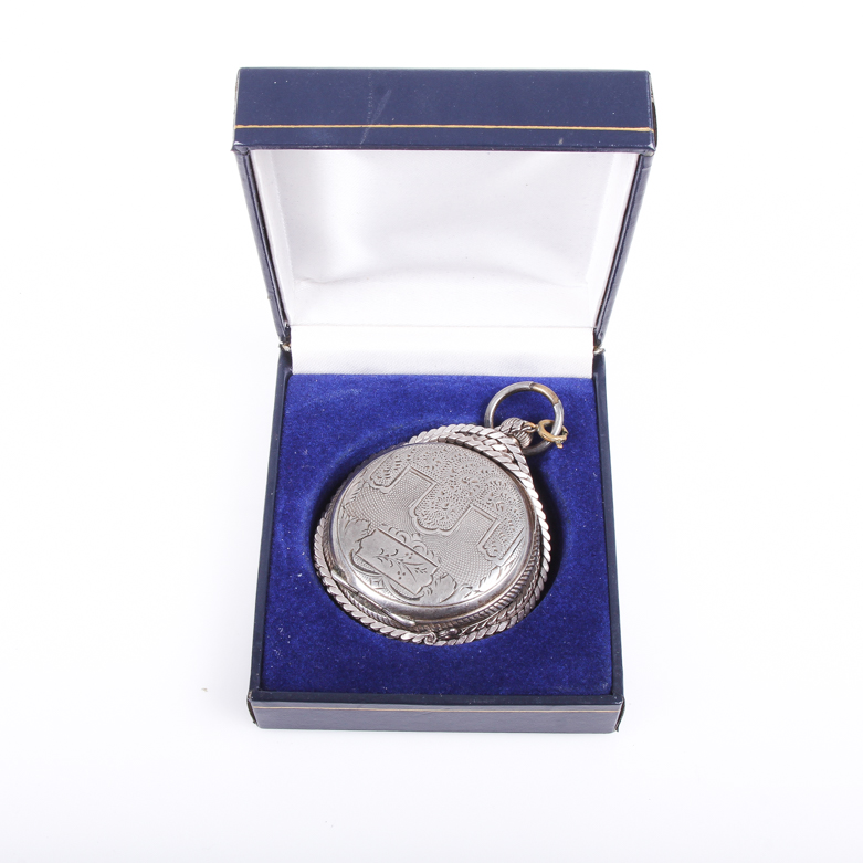 Antique Guivre 800 Silver Pocketwatch with Sterling Silver Fob