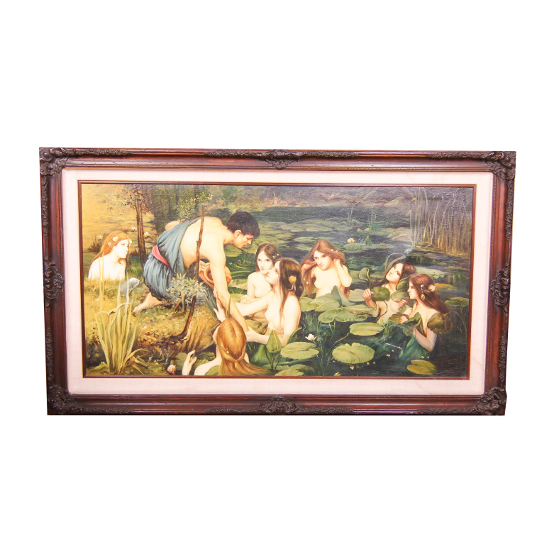 After John William Waterhouse Replica on Canvas "Hylas and the Nymphs"