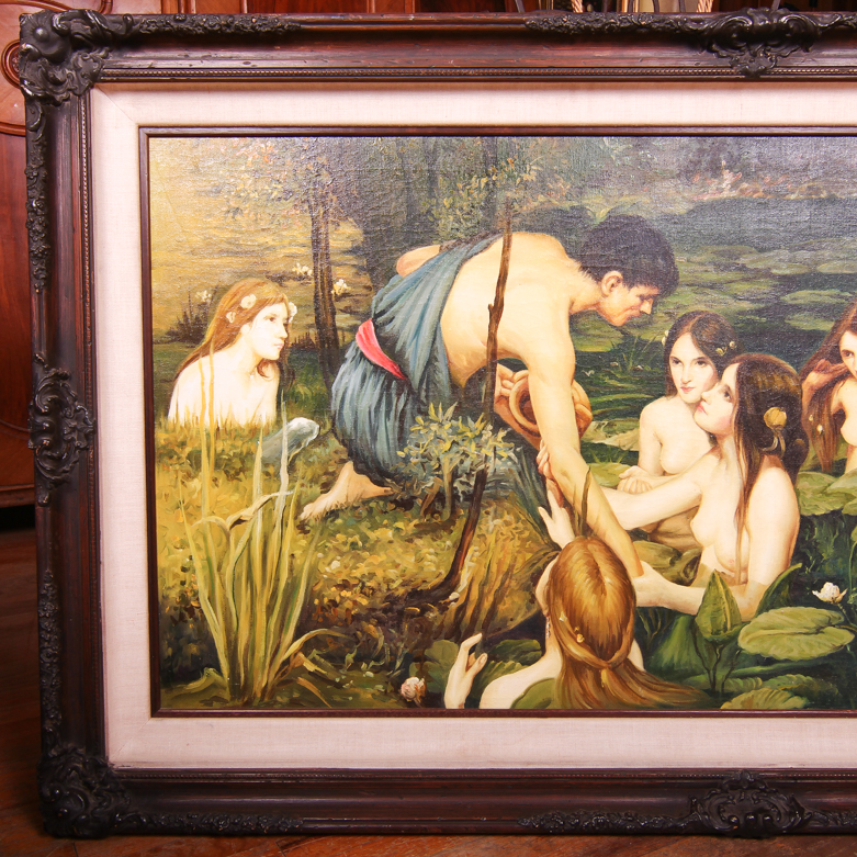 After John William Waterhouse Replica on Canvas "Hylas and the Nymphs"