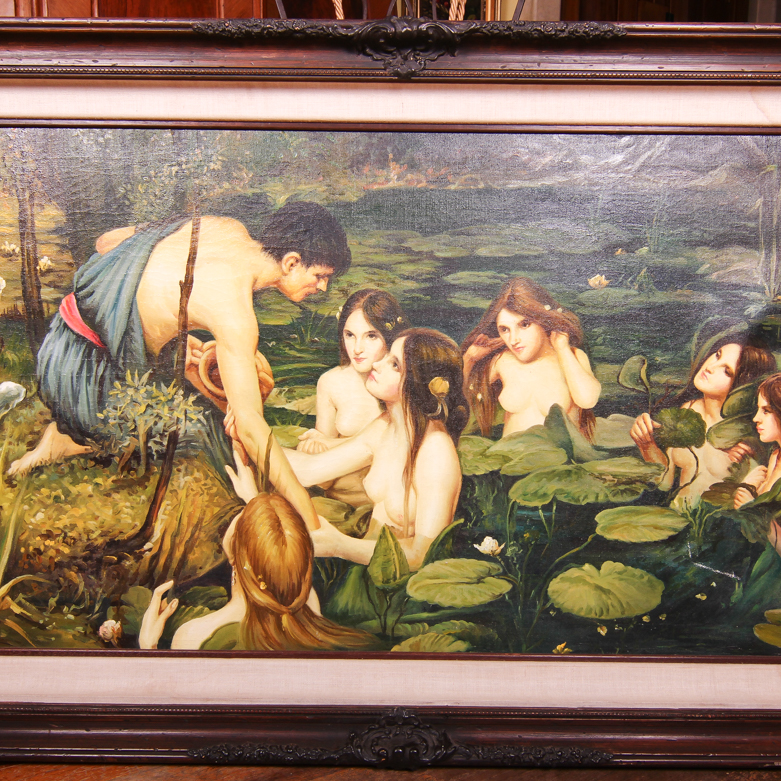 After John William Waterhouse Replica on Canvas "Hylas and the Nymphs"