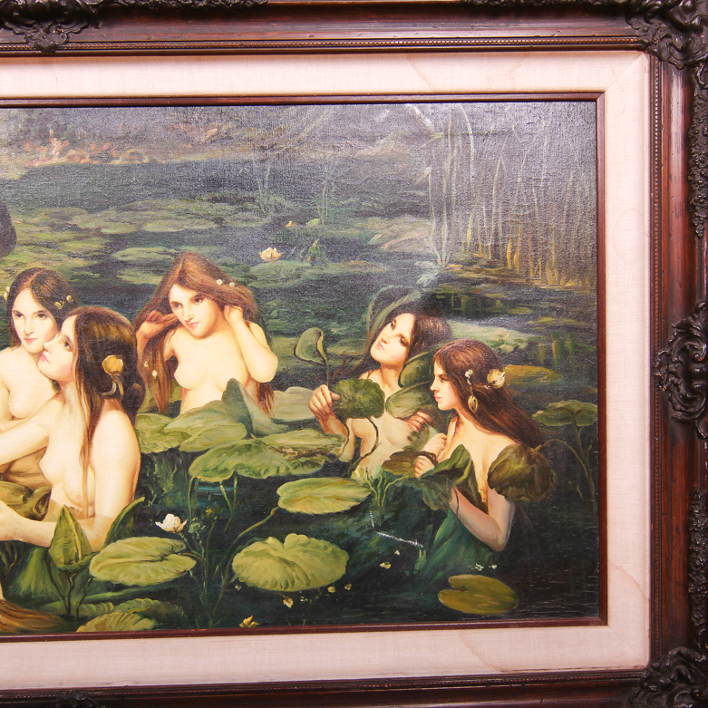 After John William Waterhouse Replica on Canvas "Hylas and the Nymphs"
