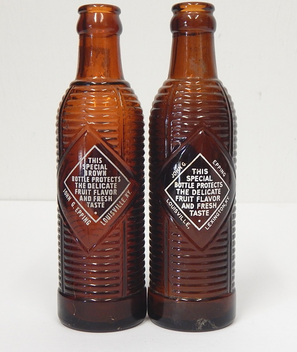 Two Vintage Orange Crush Glass Bottles