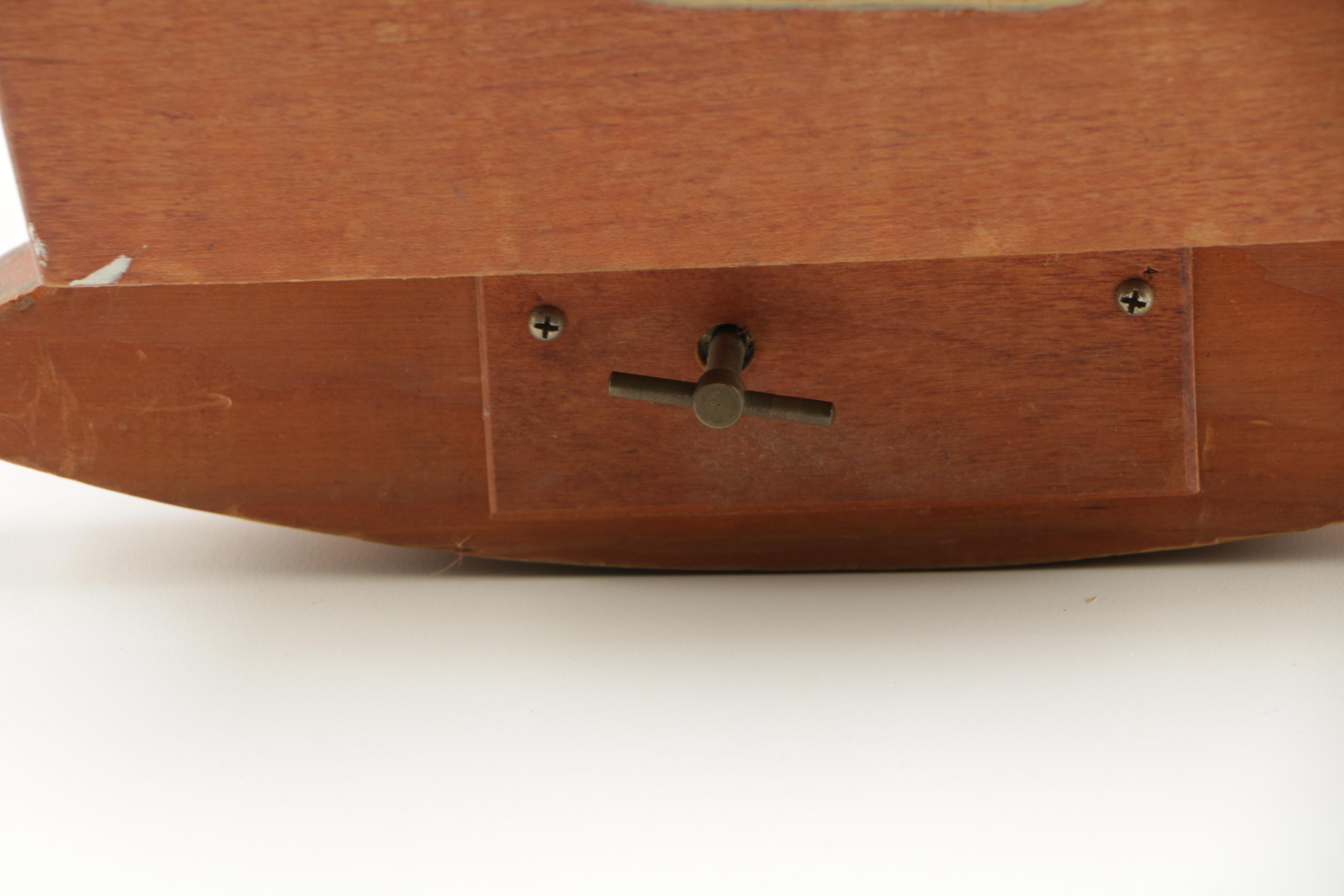 Vintage Wooden Doll Cradle and Doll Clothes