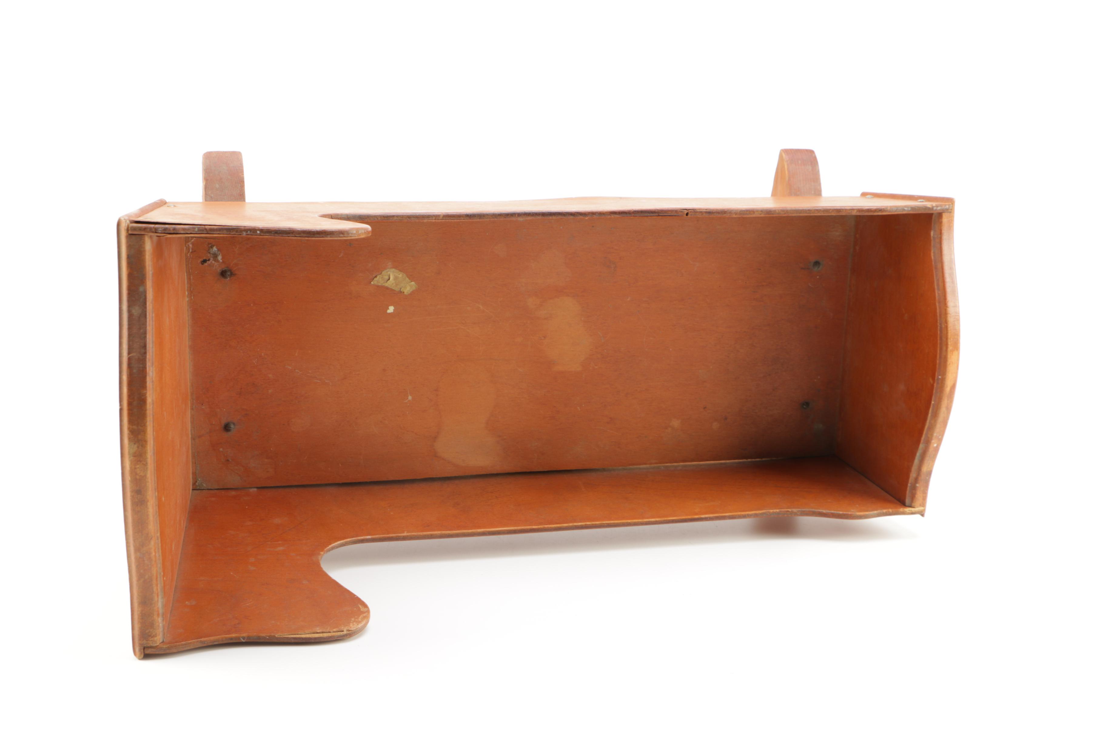 Vintage Wooden Doll Cradle and Doll Clothes
