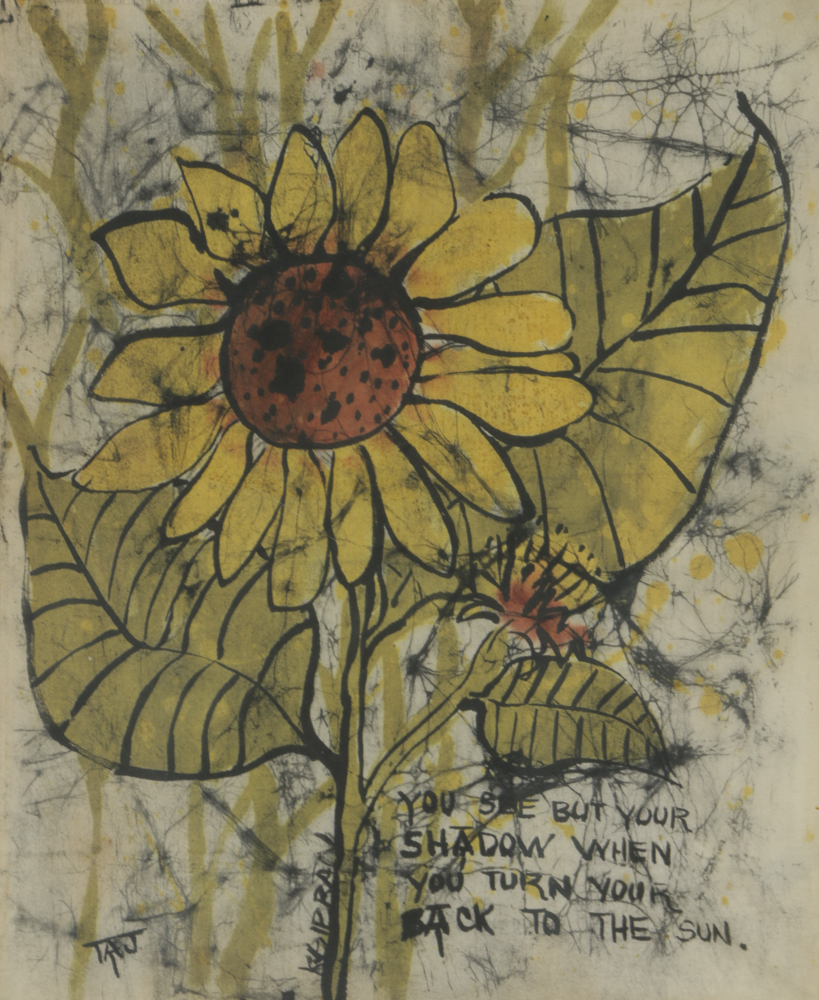Batik on Linen of a Sunflower