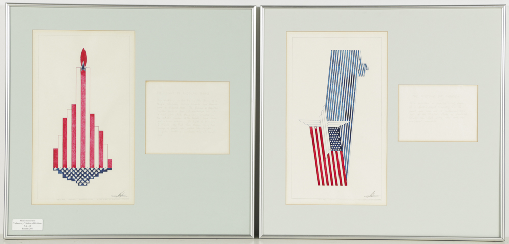 Pair of Gennady Miroshnichenko Gouache on Paper Americana Scene