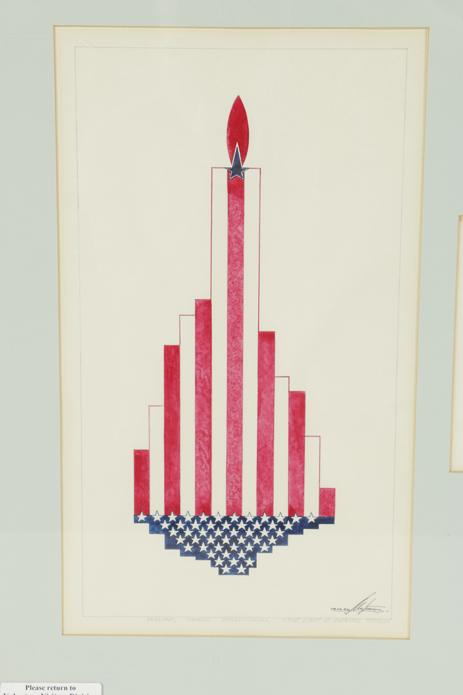 Pair of Gennady Miroshnichenko Gouache on Paper Americana Scene