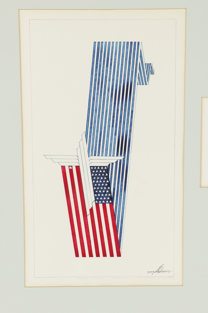 Pair of Gennady Miroshnichenko Gouache on Paper Americana Scene