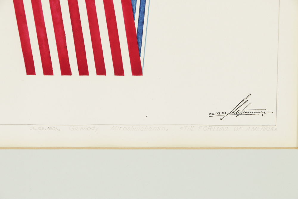 Pair of Gennady Miroshnichenko Gouache on Paper Americana Scene